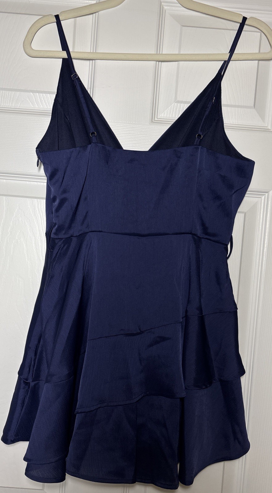 Altar’d State Romper Navy Mini Crossover Front Tiered Bottom NWT Size Small