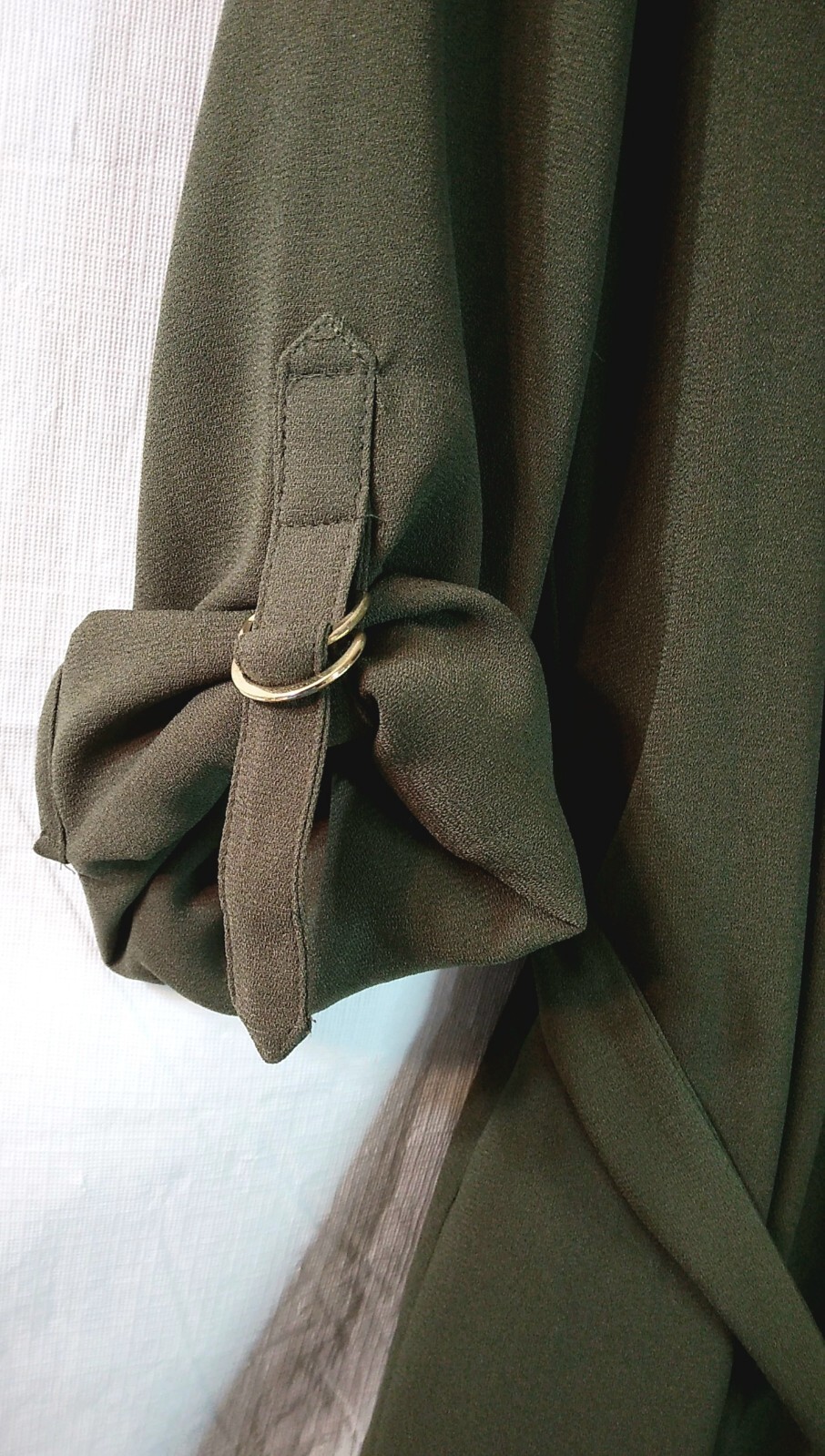 Apt. 9• Size M• Long Buckle Sleeve• Button Front• Belted• Lined• Shirt Dress•