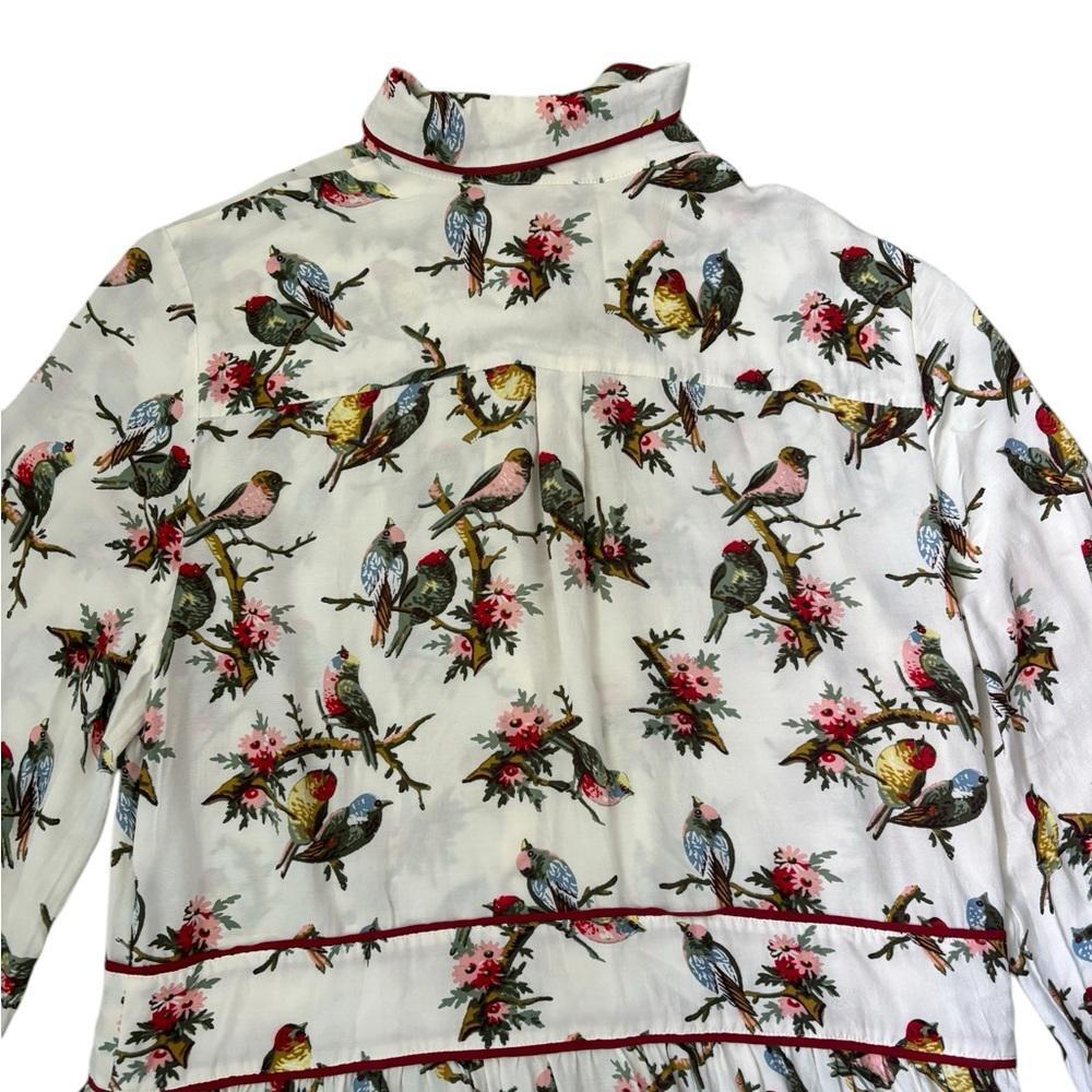 RARE Baum und Pferdgarten Dandy Bird Button Up Midi Dress White Sz EU 36/US 6