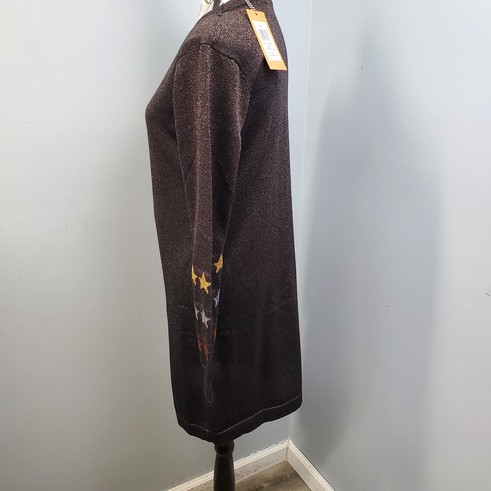 Sugarhill Brighton Sparkly Sweater Dress Women 4 Multi Metallic Knit Long Sleeve