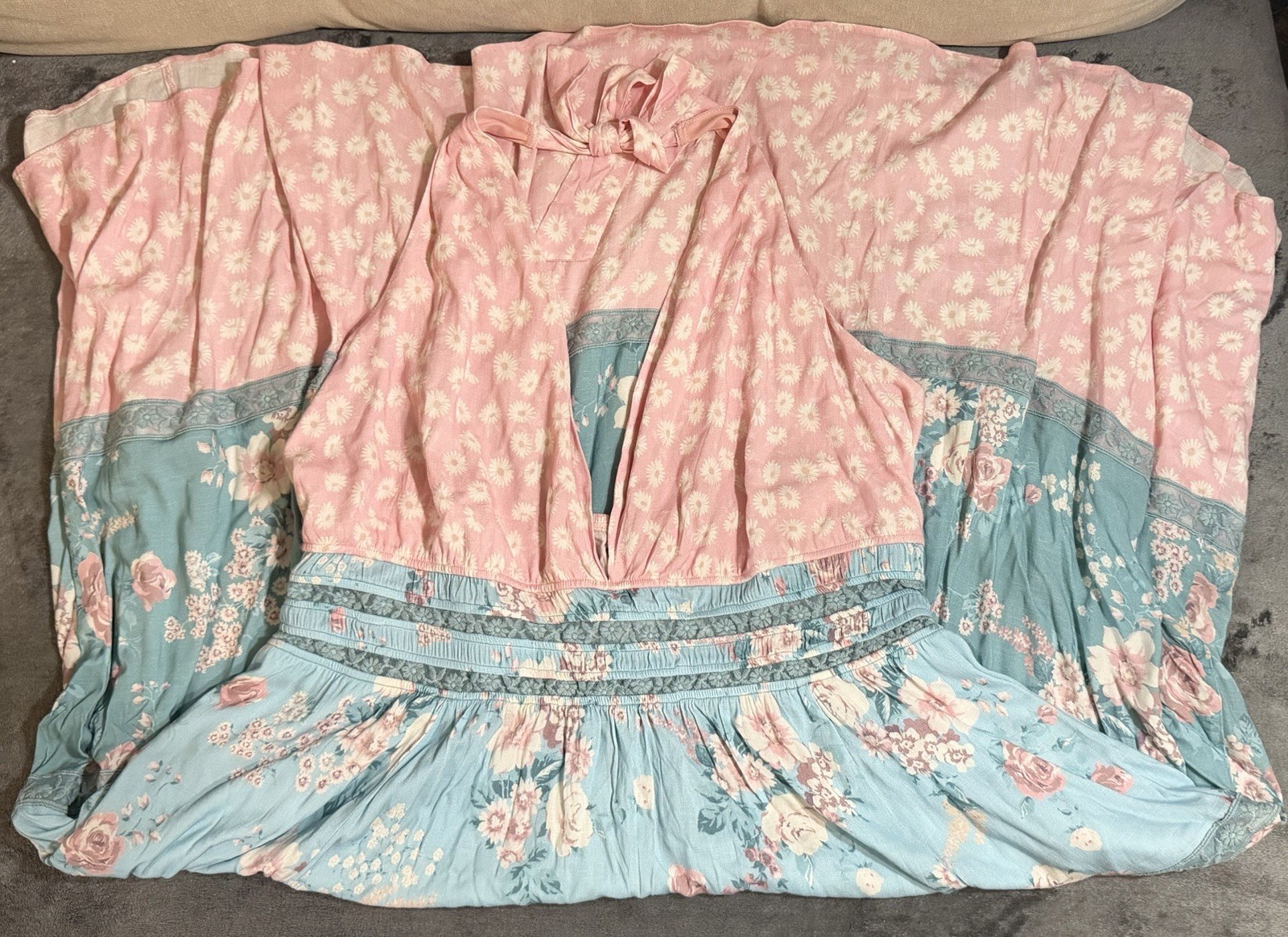 Torrid Halter Tea Length Sundress Cute Daisy Ditsy Floral Pink Size 1X NWT