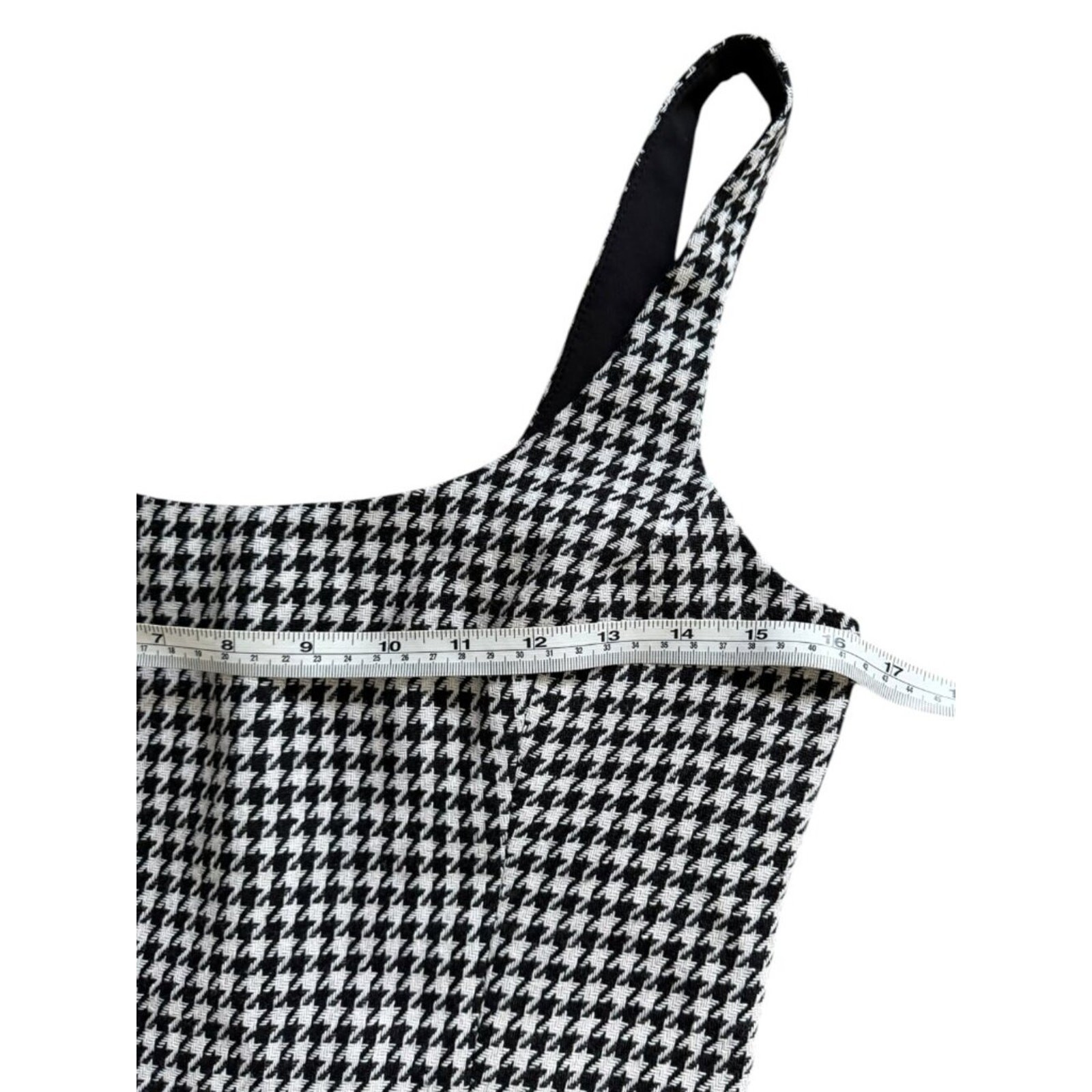 Amanda Uprichard Amabella Houndstooth Mini Dress Black White Size Small Revolve