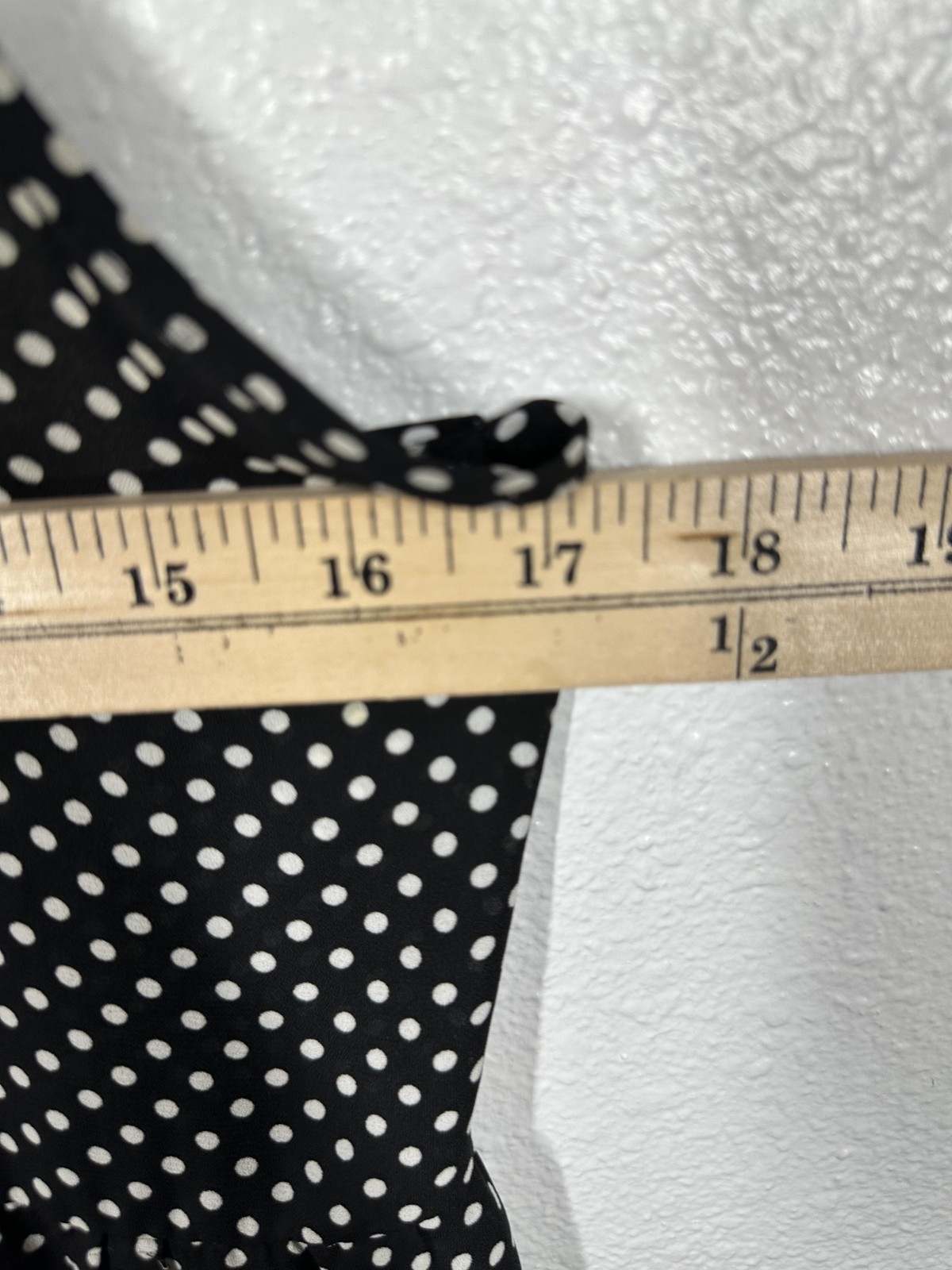 En Creme Dress Womens Medium Black White Polka Dot Tiered Ruffle Strappy Boho