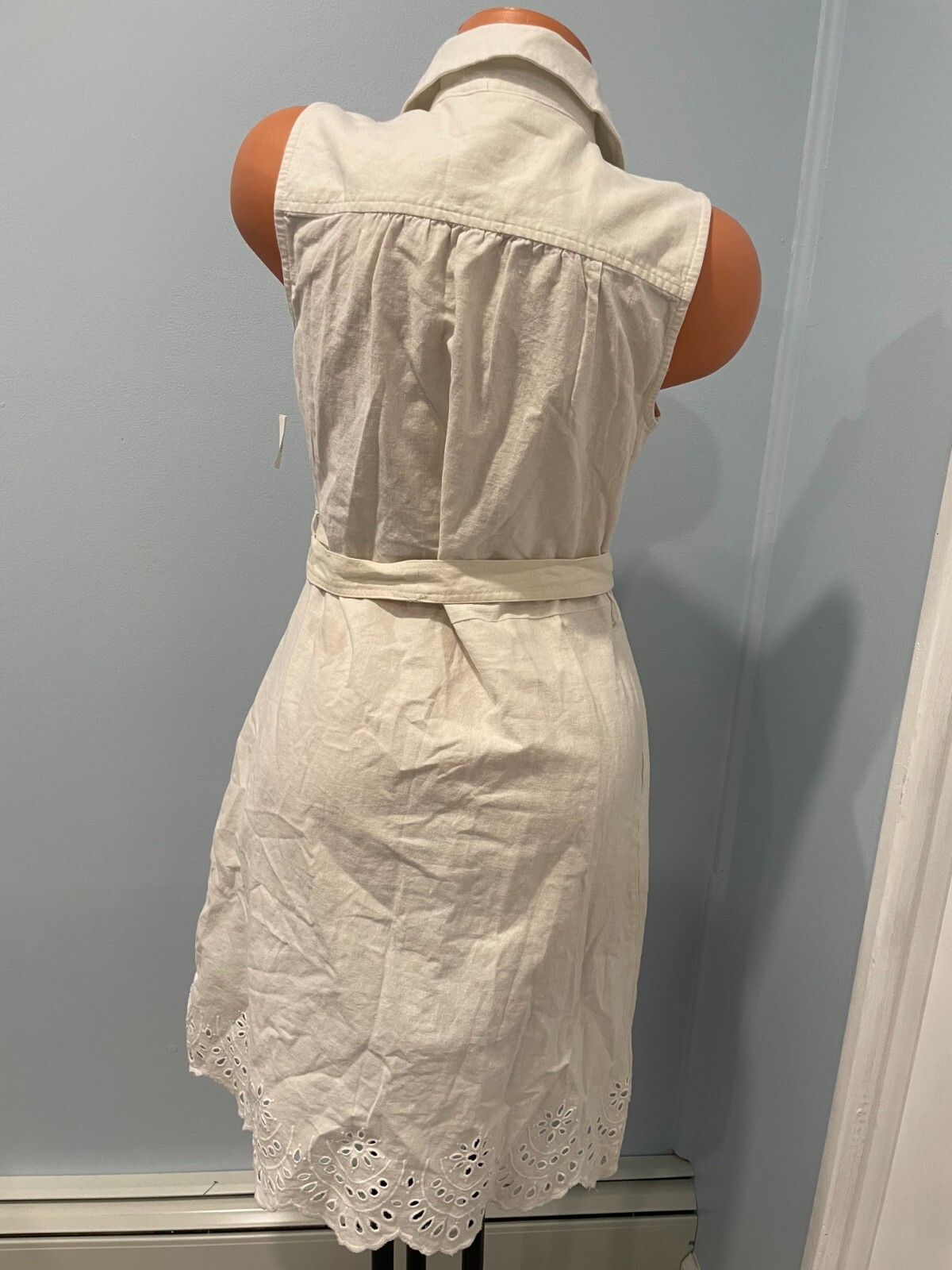 Old Navy Cream Color Linen Summer Nautical Dress Womens Size S NWT