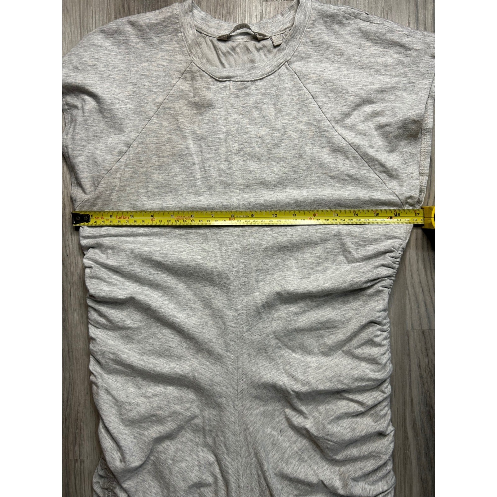 Athleta Heather Grey Ruched Side Tee Dress Tunic Short Sleeve Casual Women