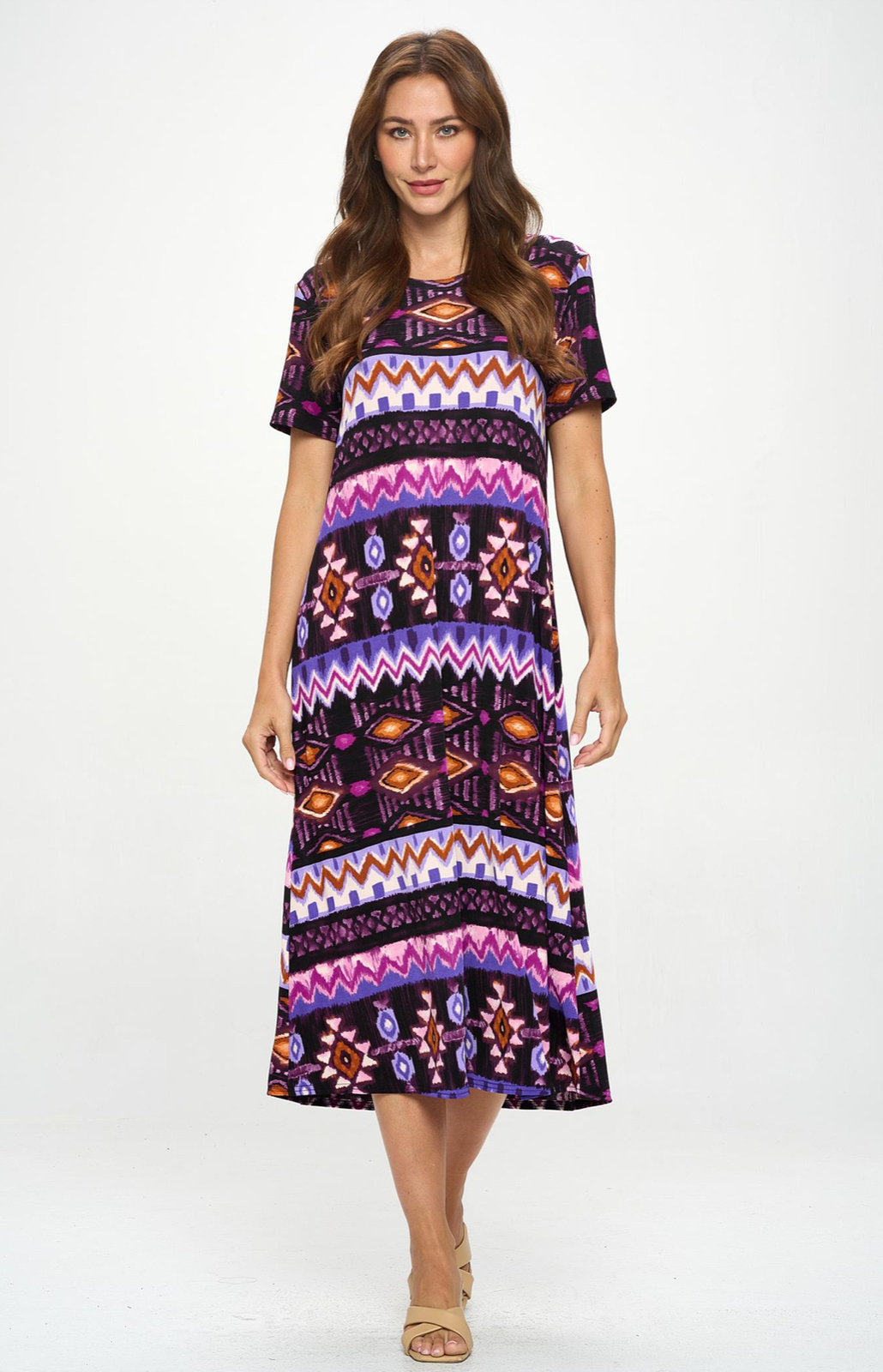 JOSTAR Slinky LONG DRESS Poly Spandex SLINKY STRETCH Knit Purple S M L XL 2X 3X