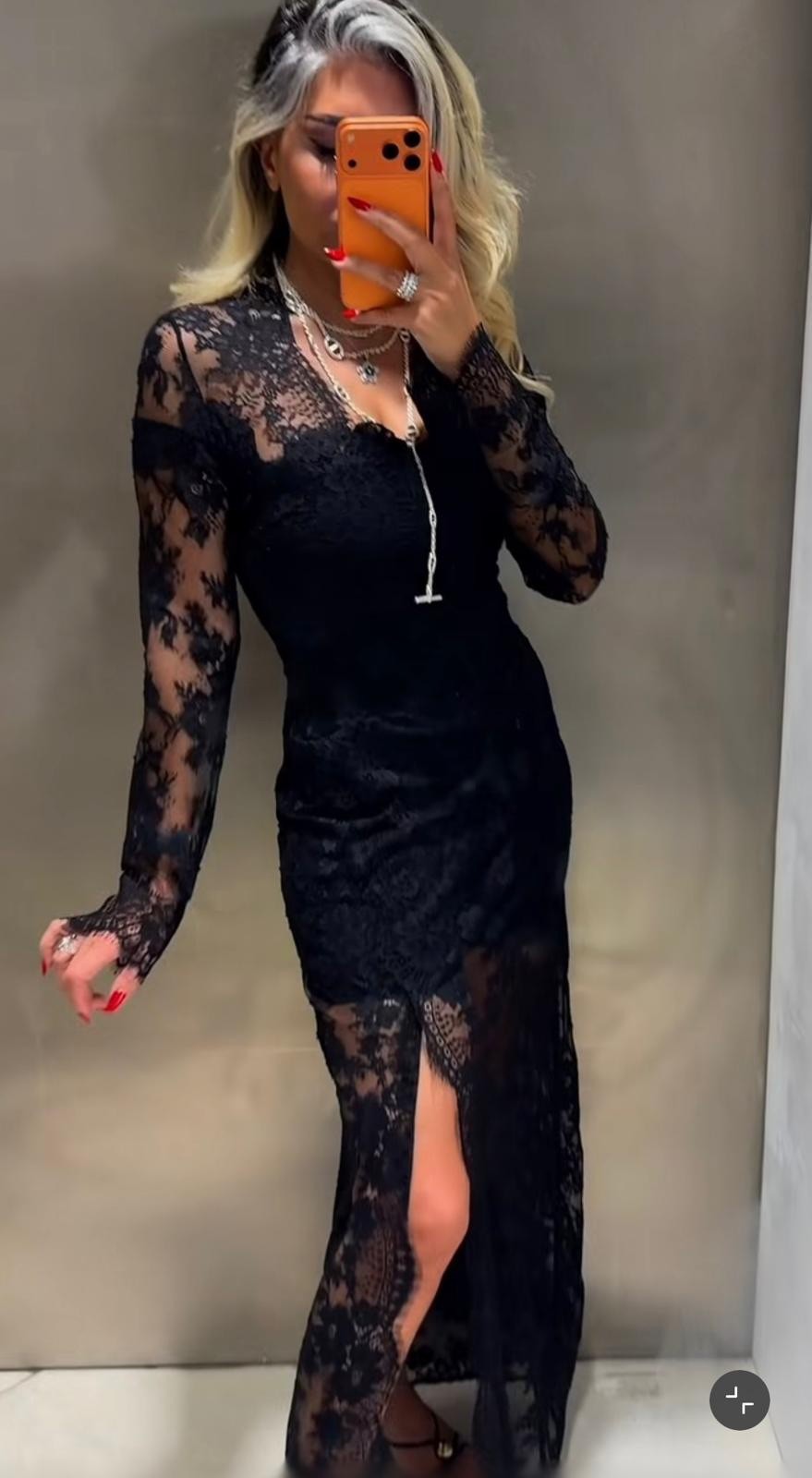 Zara 2026 ZW Collection Black Lace Sheer Long Dress Size M Ref 1067/203 Sexy