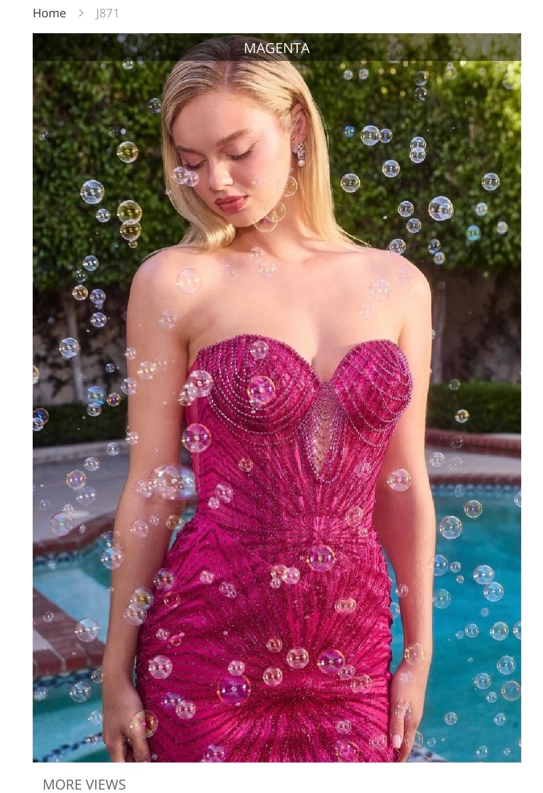 Sweetheart neckline, glitter detailing & sheer bodice J871 La Divine Dress