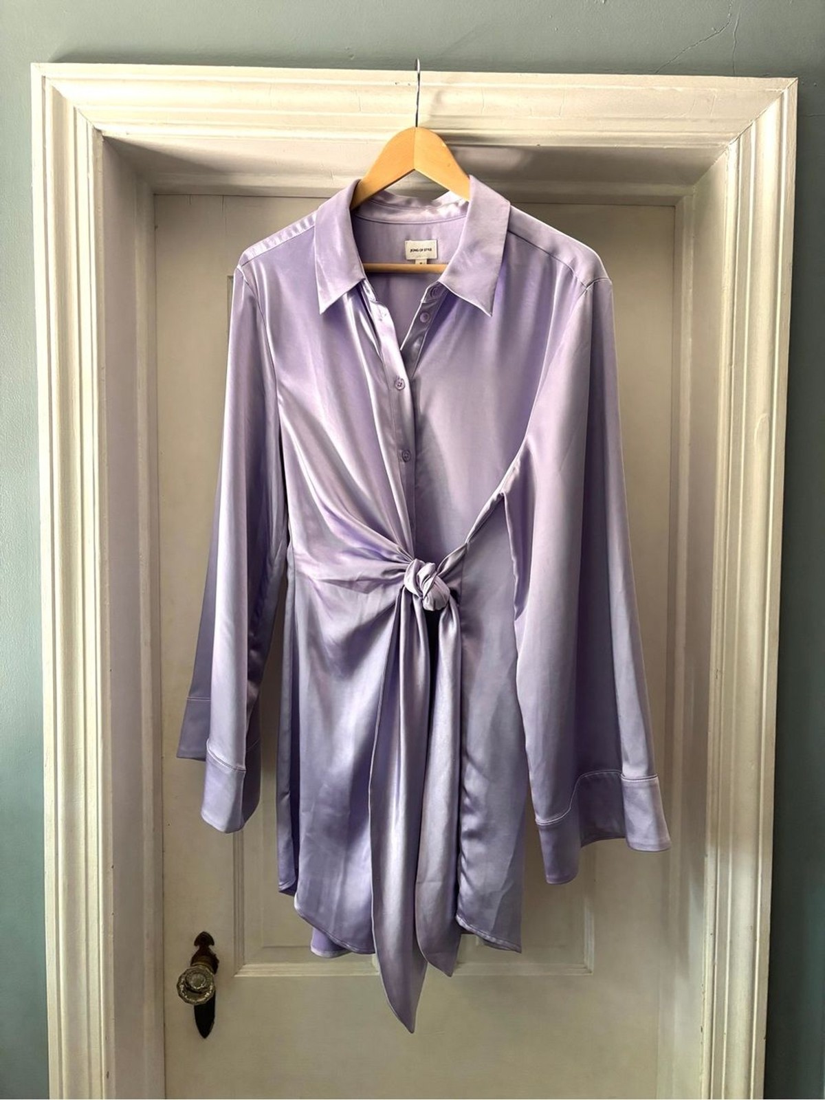 Revolve Song of Style Marta Shirt Dress Lavender Size M Wrap Silky