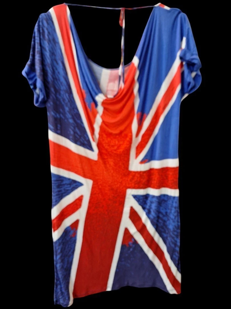 BNWT Rare Geri Halliwell Next Union Jack Sequin Dress Coronation Patriotic UK 8