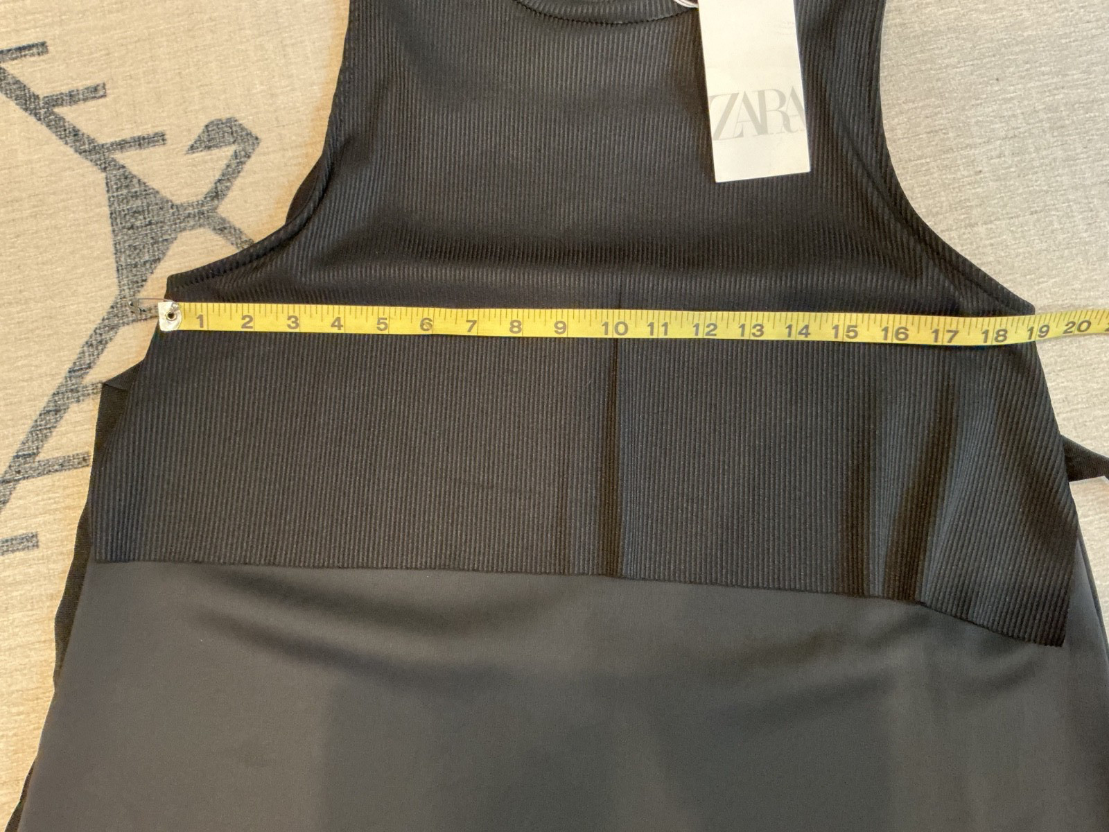 Zara Minimalist Mini Black Dress L Sleeveless/back tie /A Line/NEW