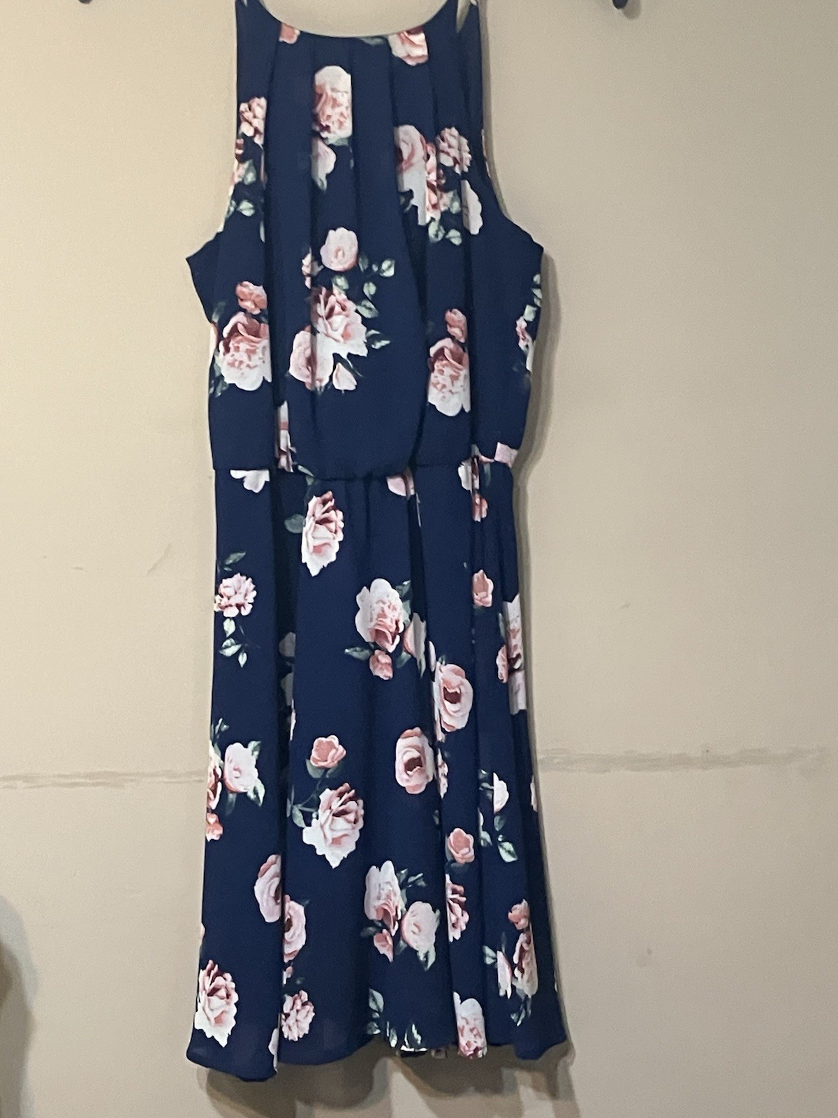 Blue Rain Women’s Sleeveless Dress Size Small, Keyhole Back, Layered Rust