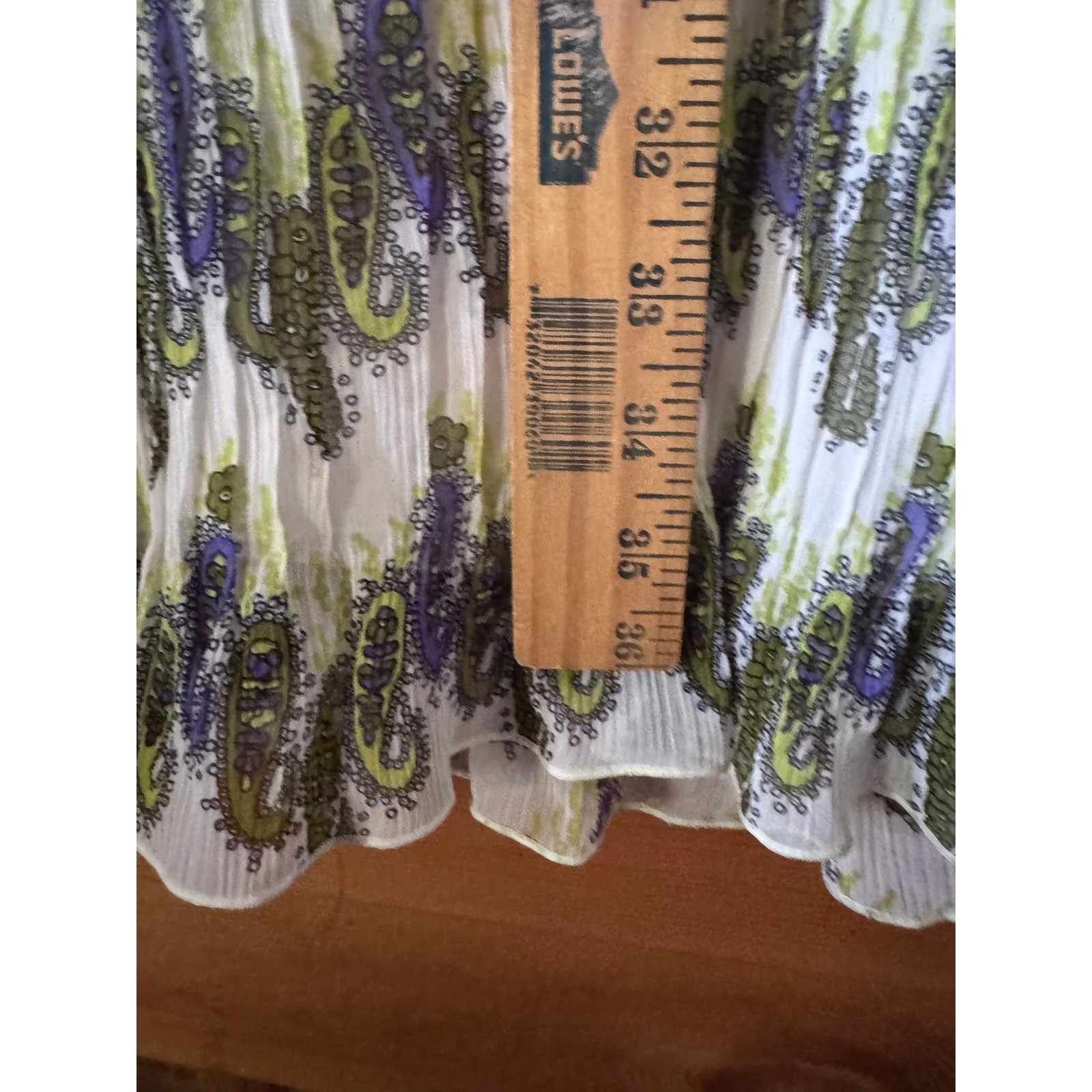 Essentials by Milano Lime Purple Paisley Plisse Tiered Dress Y1090-4287 14