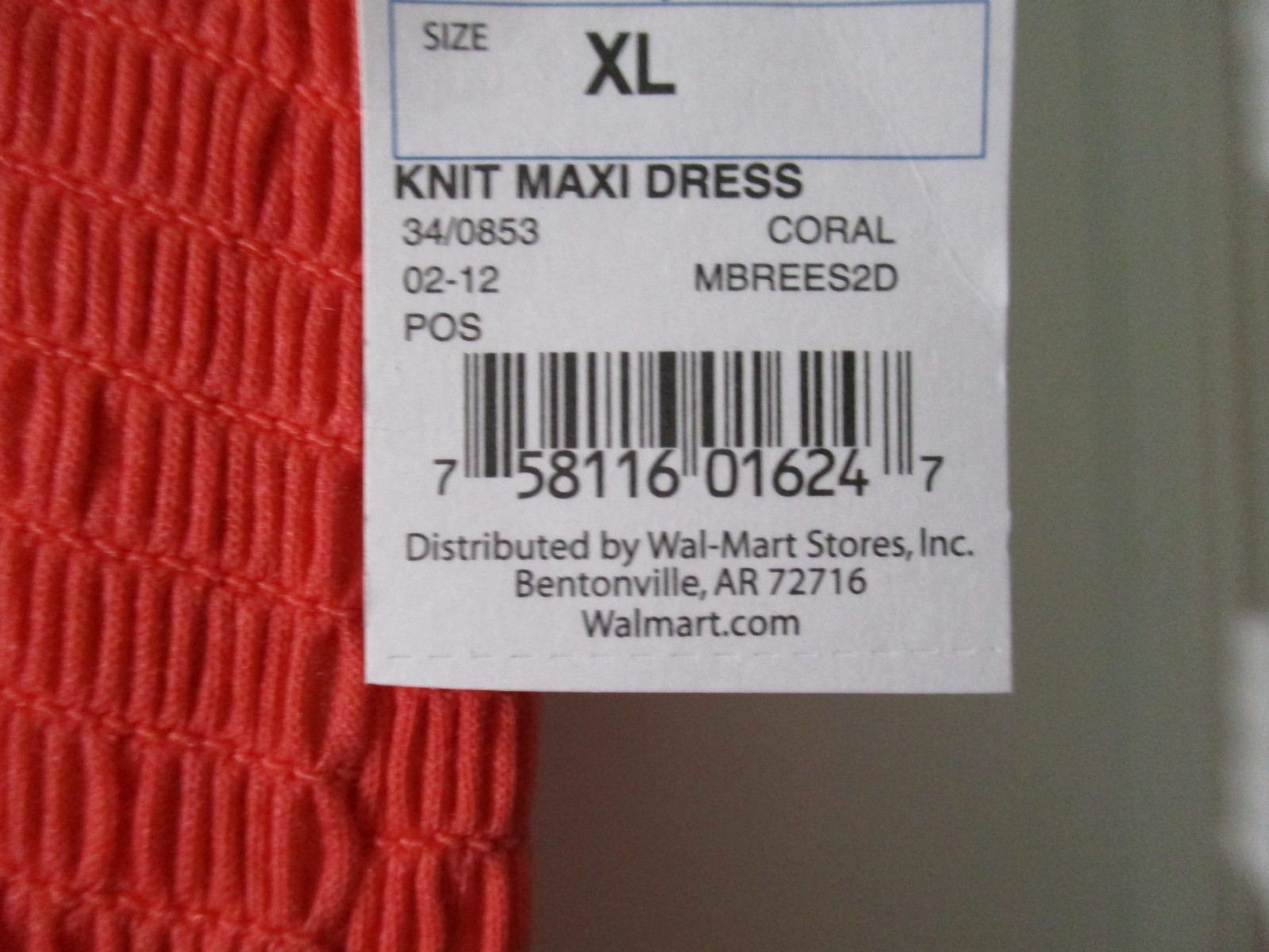 SAUCI~ Coral STRAPLESS LONG BANDEAU MAXI DRESS Women’s XL~NWT