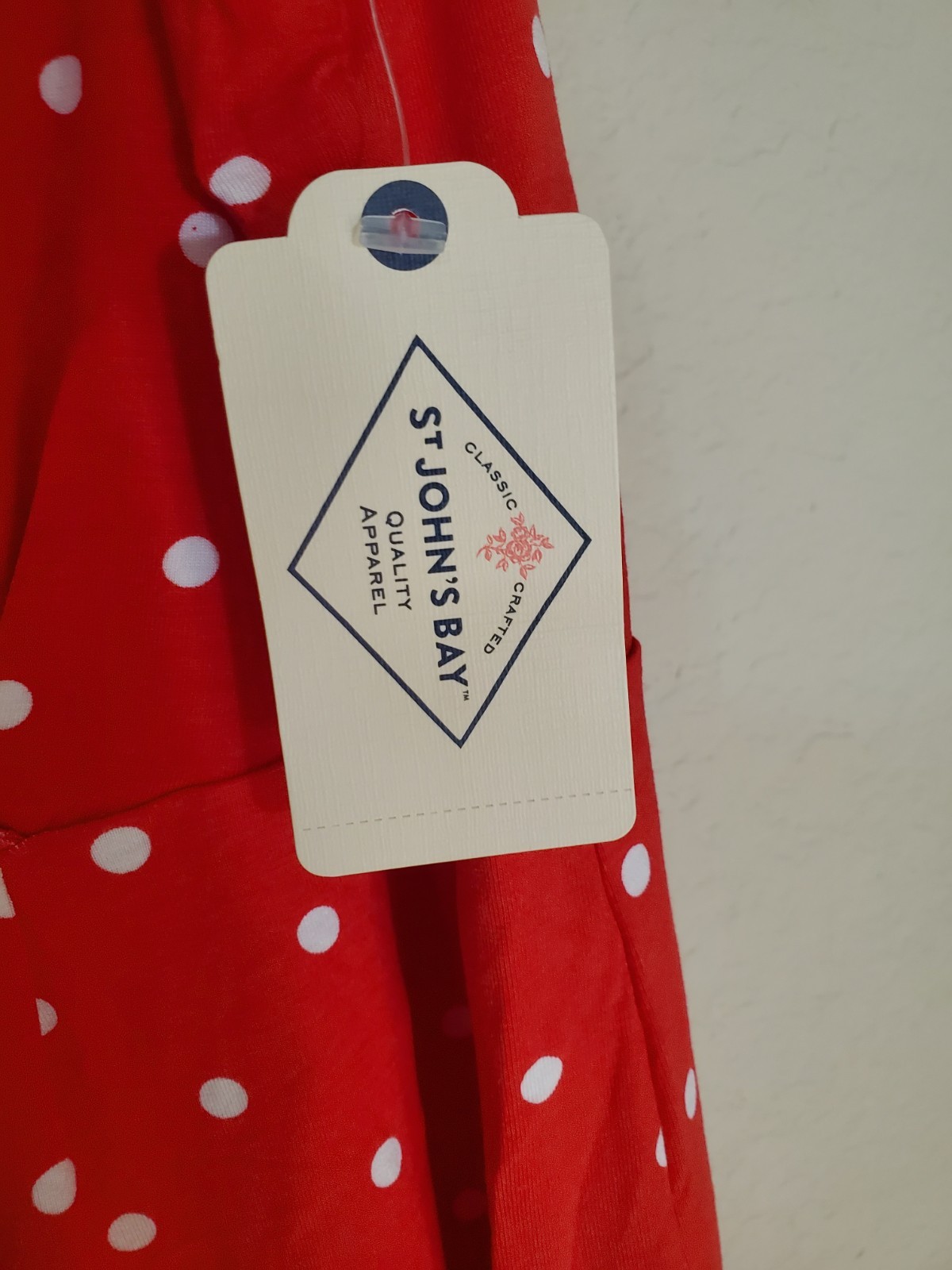 NWT St. John’s Bay Red Polka Dot Wrap Dress XXL Sleeveless V-Neck $44 MSRP