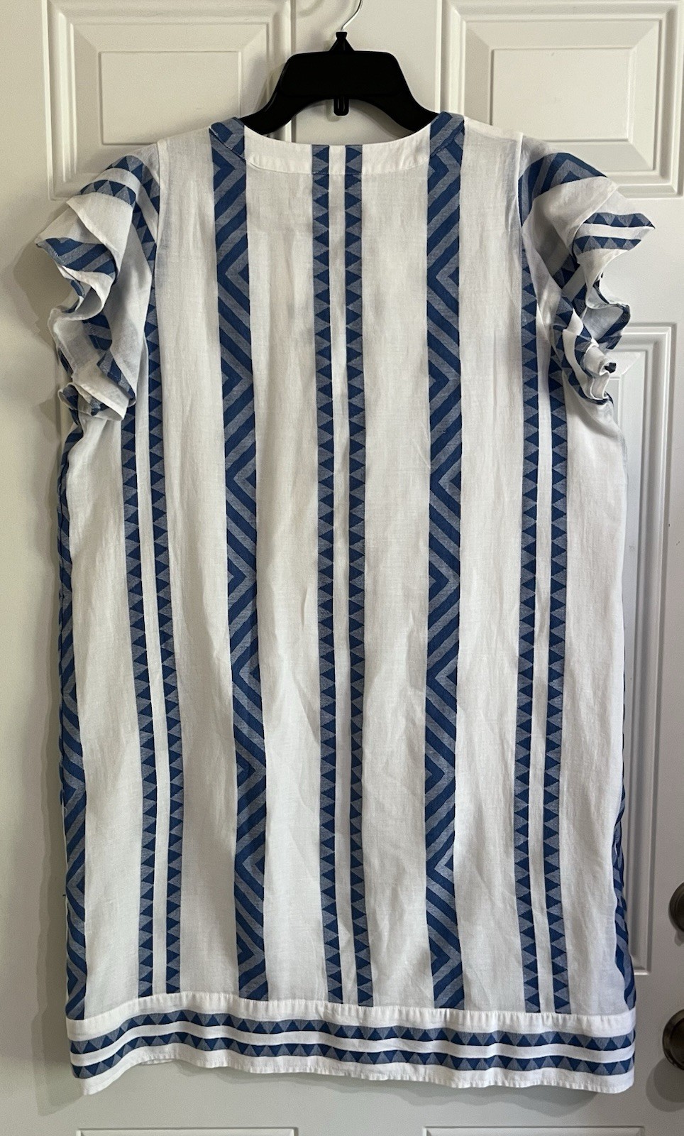 Vineyard Vines Harbor Performance Dress Women’s L White Blue Tunic Preppy Beach