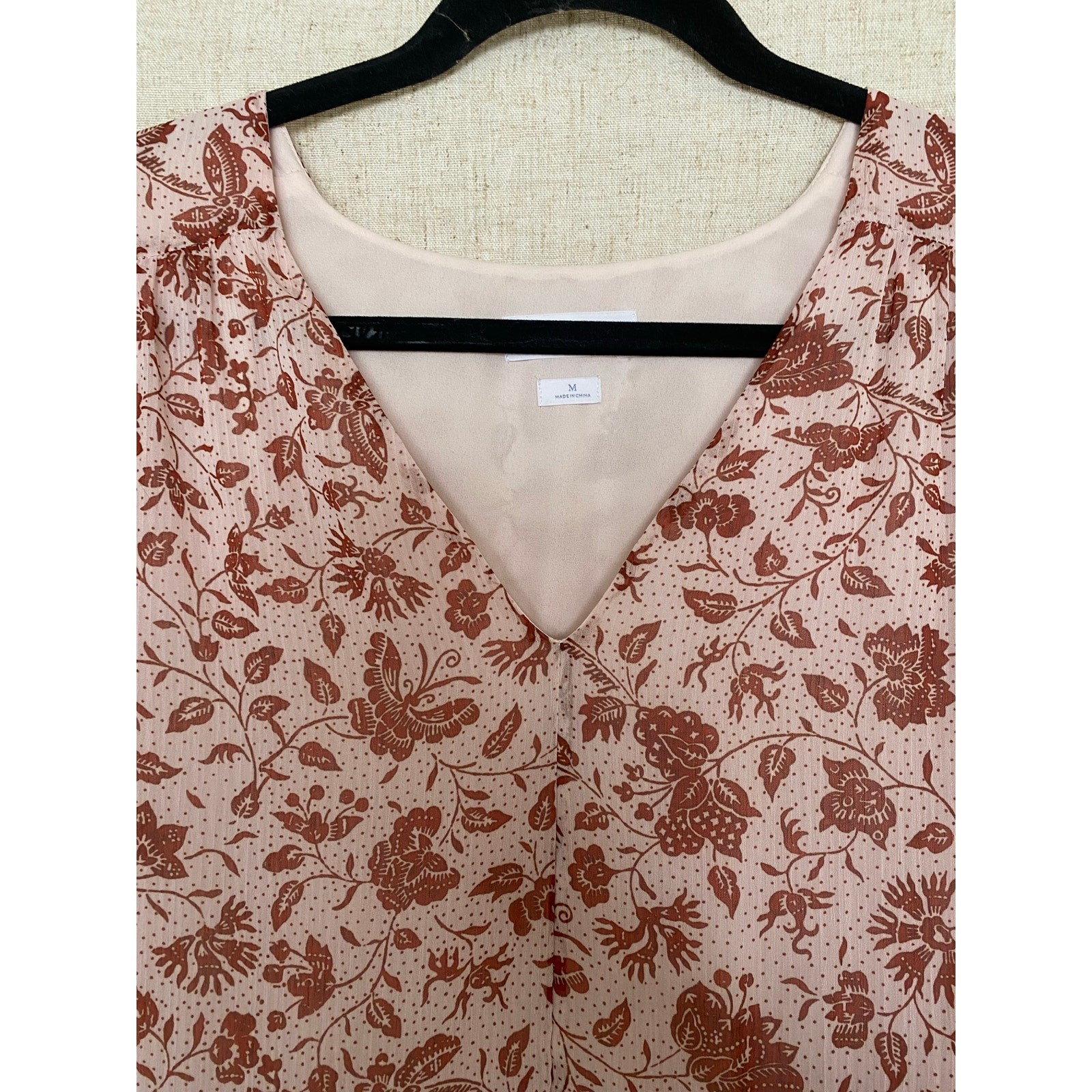 Aritzia Little Moon Pink Floral Rhea Mini Dress Size Medium