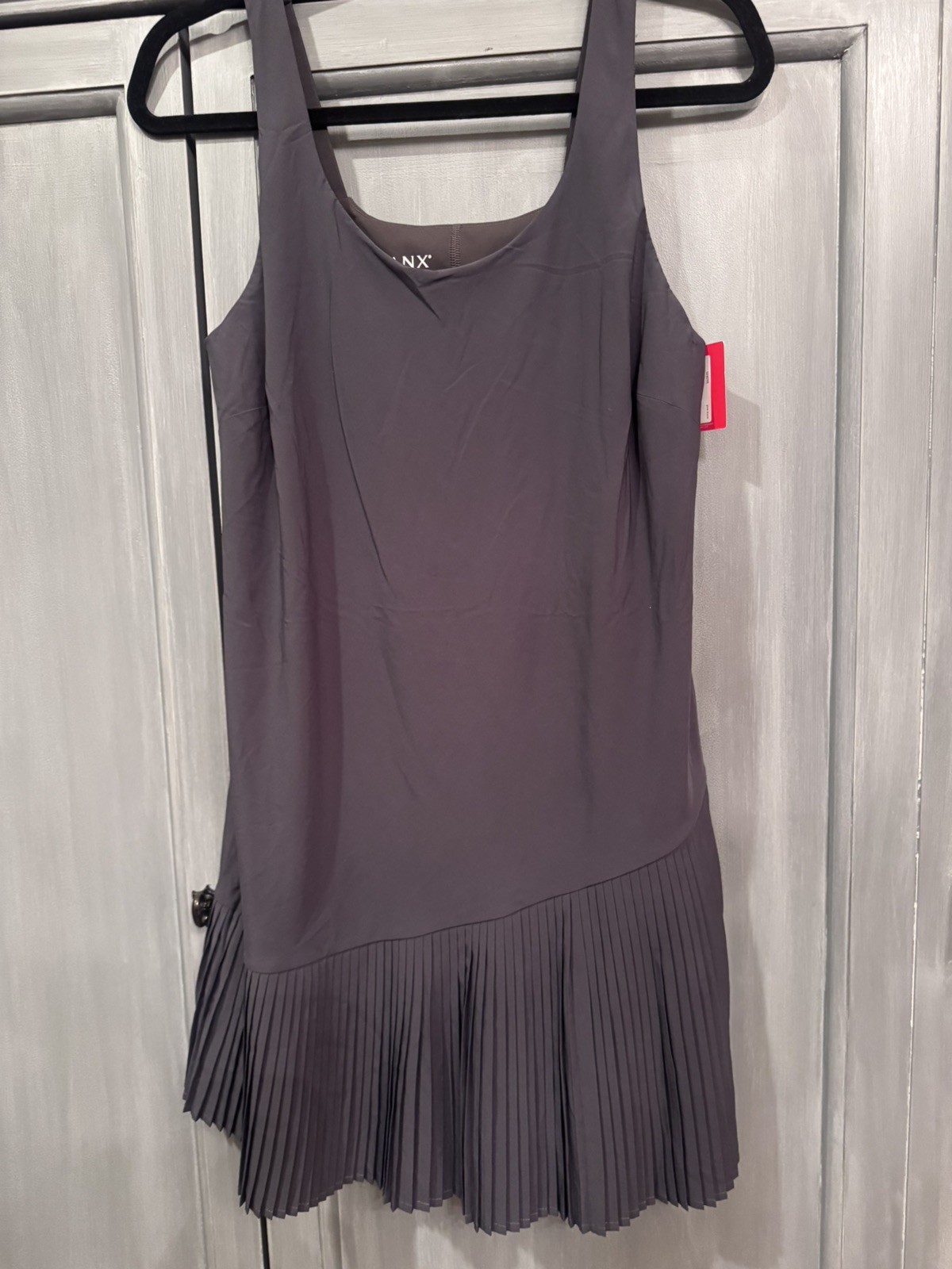 SPANX Yes, Pleats Tennis Exercise Dress Get Moving Gray size large NWT