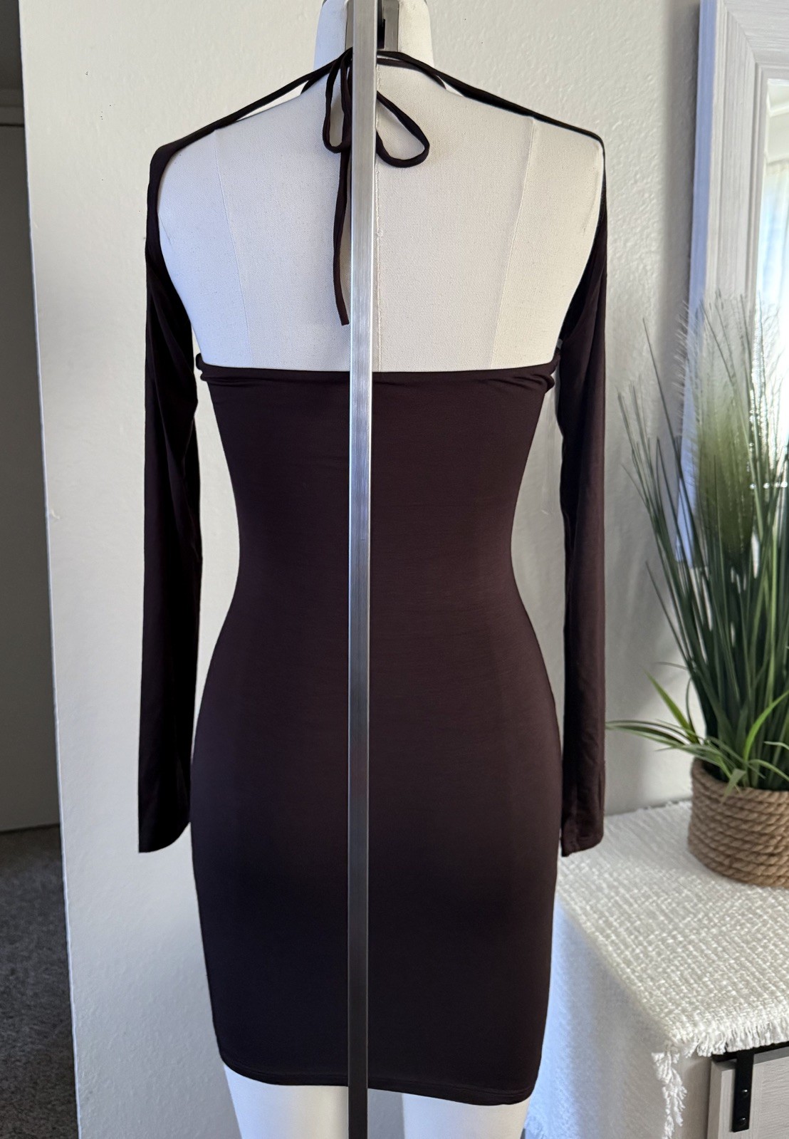 OOTDFASH TRESSER Women’s Brown Two Piece Bolero And Sexy/ Club Mini Dress