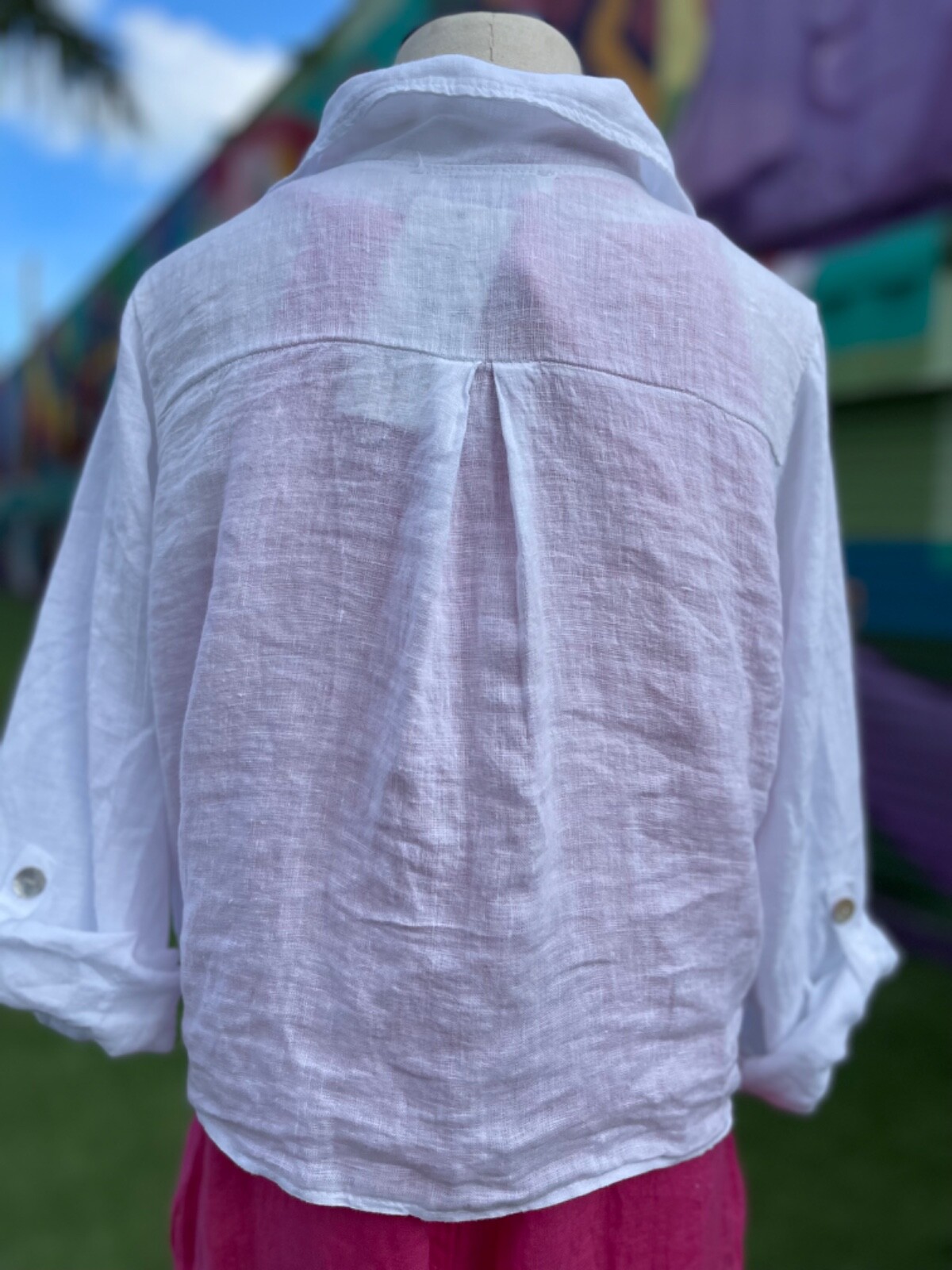 Linen top, made in Italy, 100% linen, one size