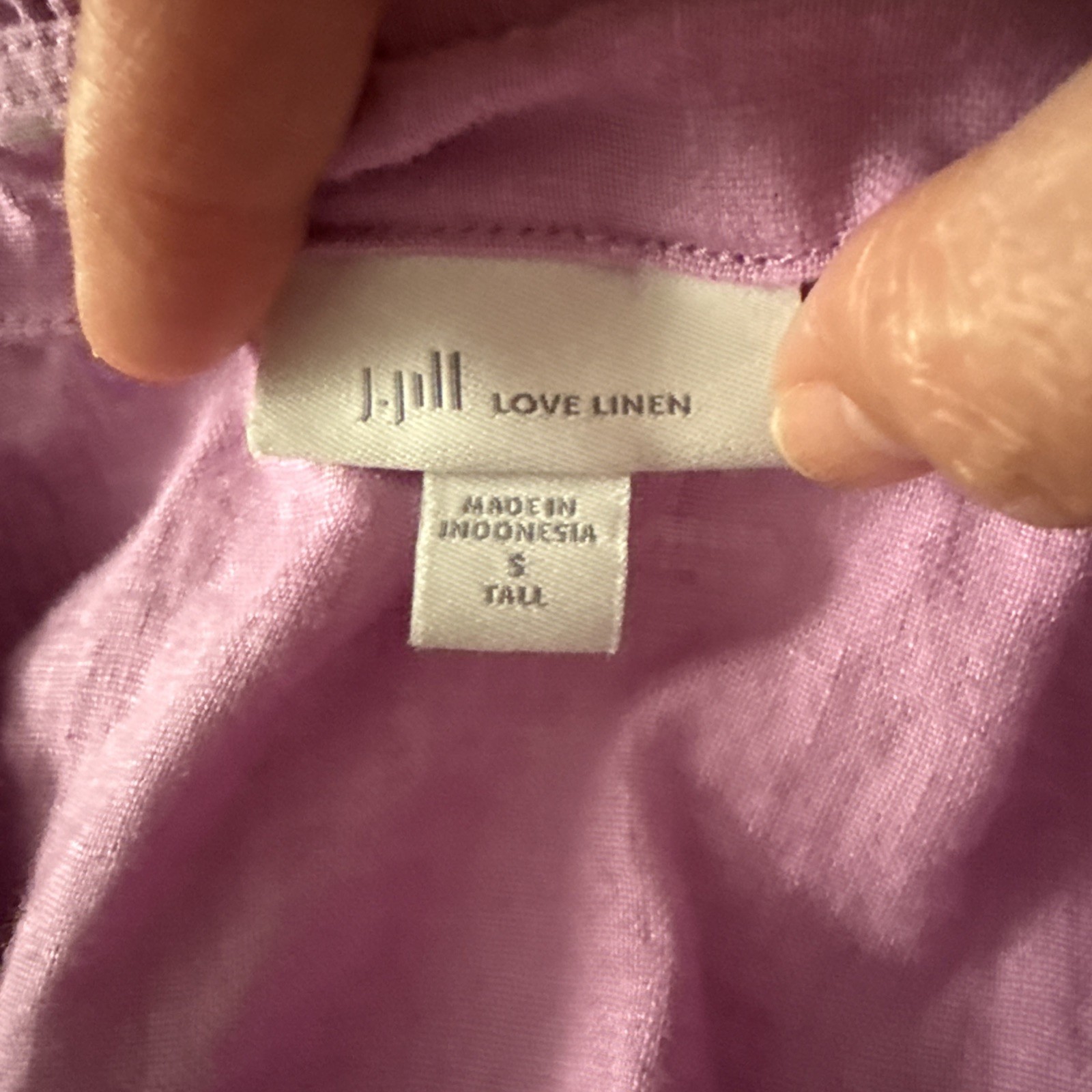 J Jill Linen Tiered Peasant Dress Sz Small Tall Purple Prairie Beach NWOT