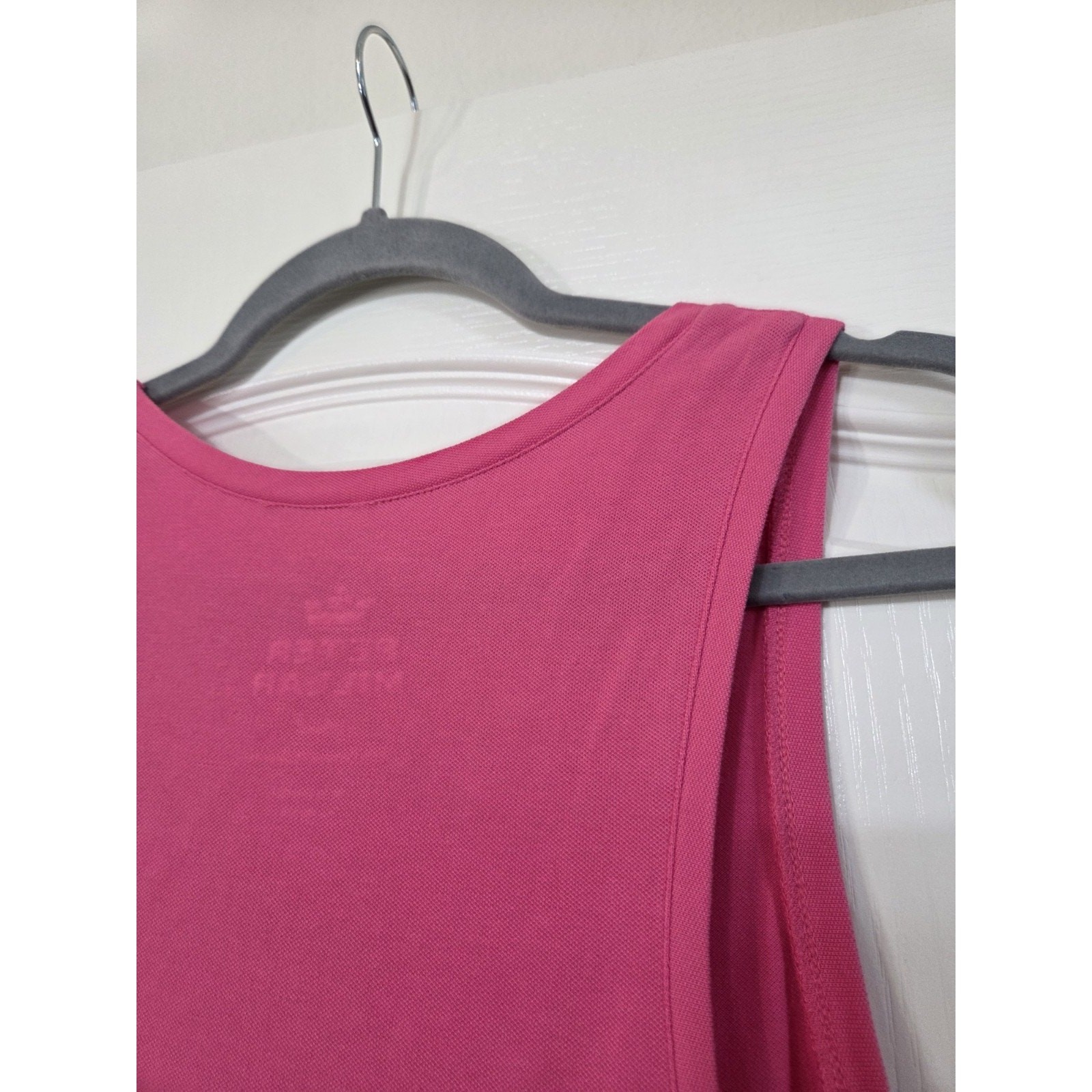 Peter Millar Bright Pink Stretchy Drawstring Waist Tank Midi Dress, Size Small