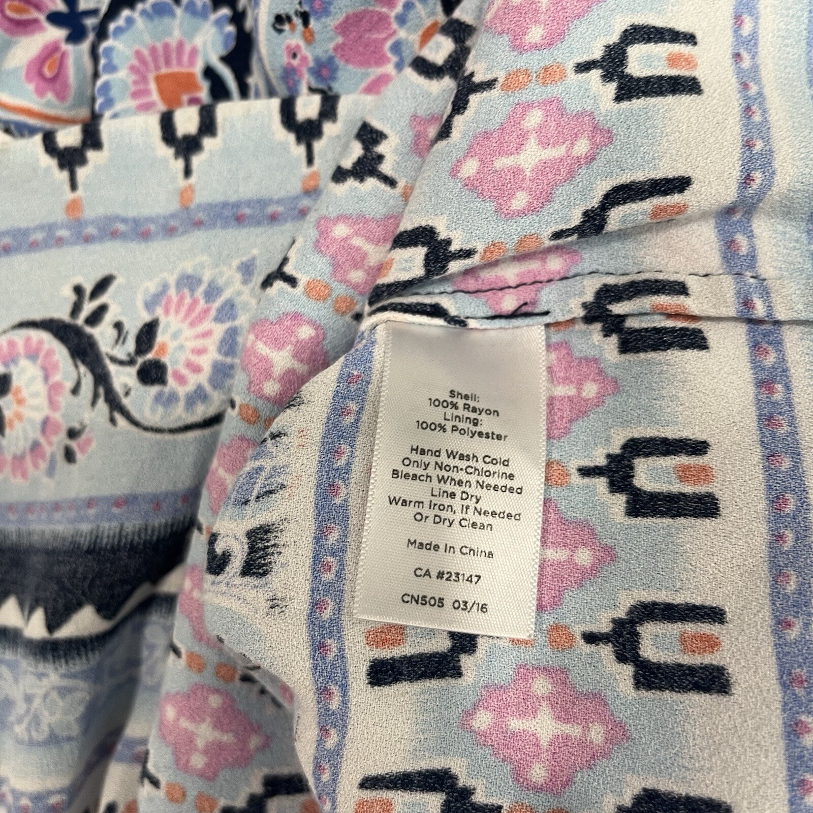 Talbots Blue Pink Paisley Border Hem Sleeveless Maxi Dress Size 12
