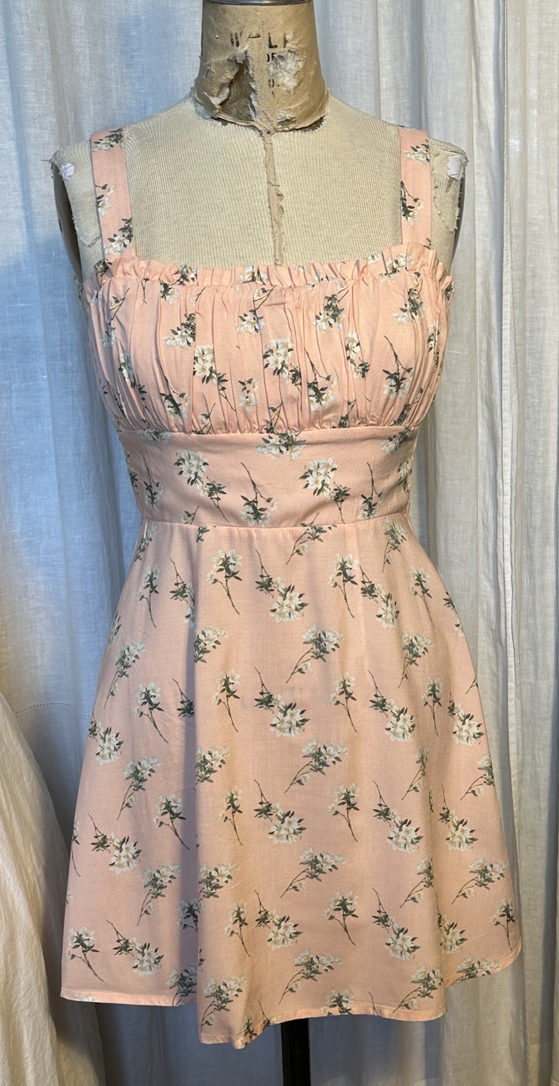Trixxi Womens Sleeveless Pink White Yellow Green Floral Dress Sz SJ Pre-owned