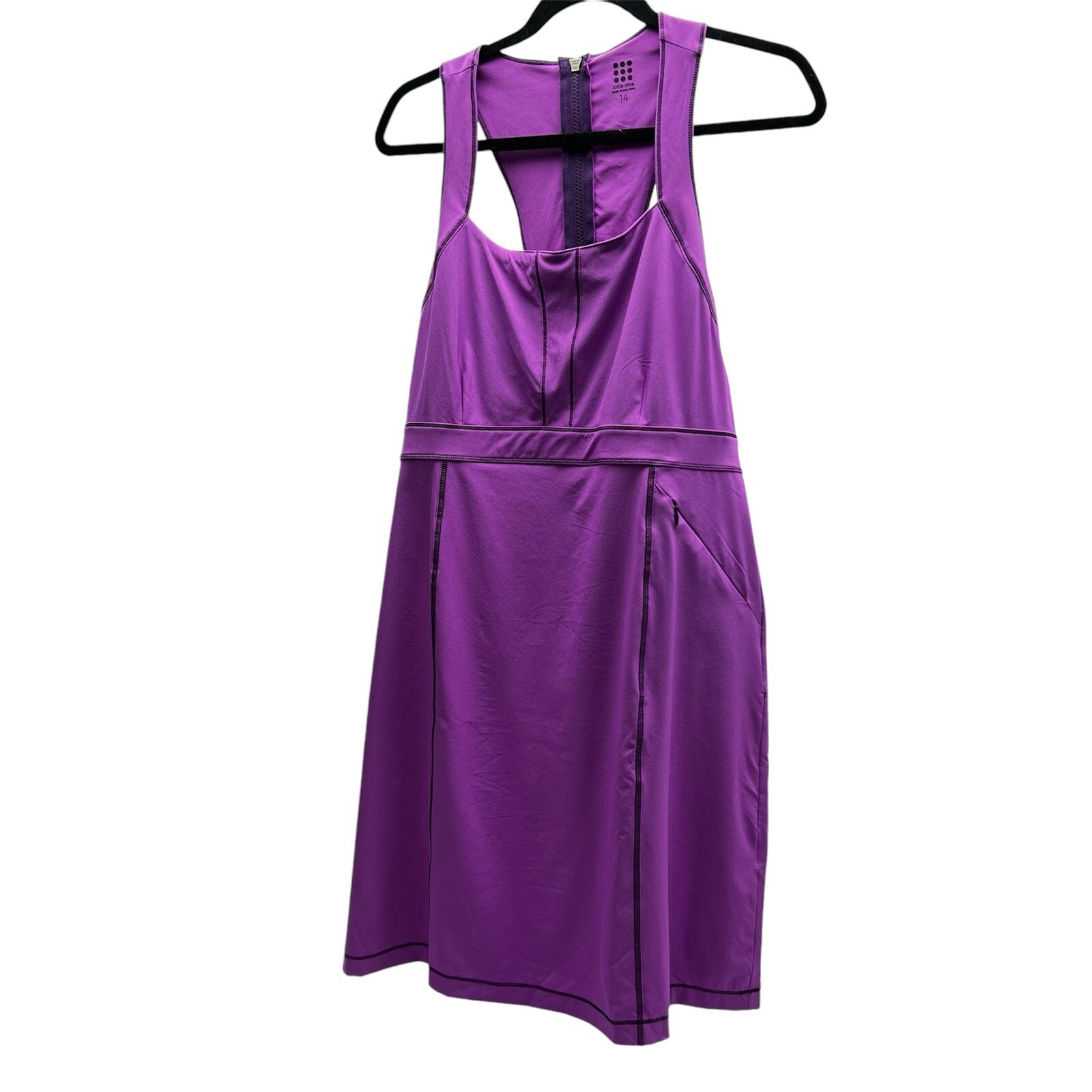Title Nine Women’s Size 14 Purple Athletic Dress Racerback Stretch Pockets