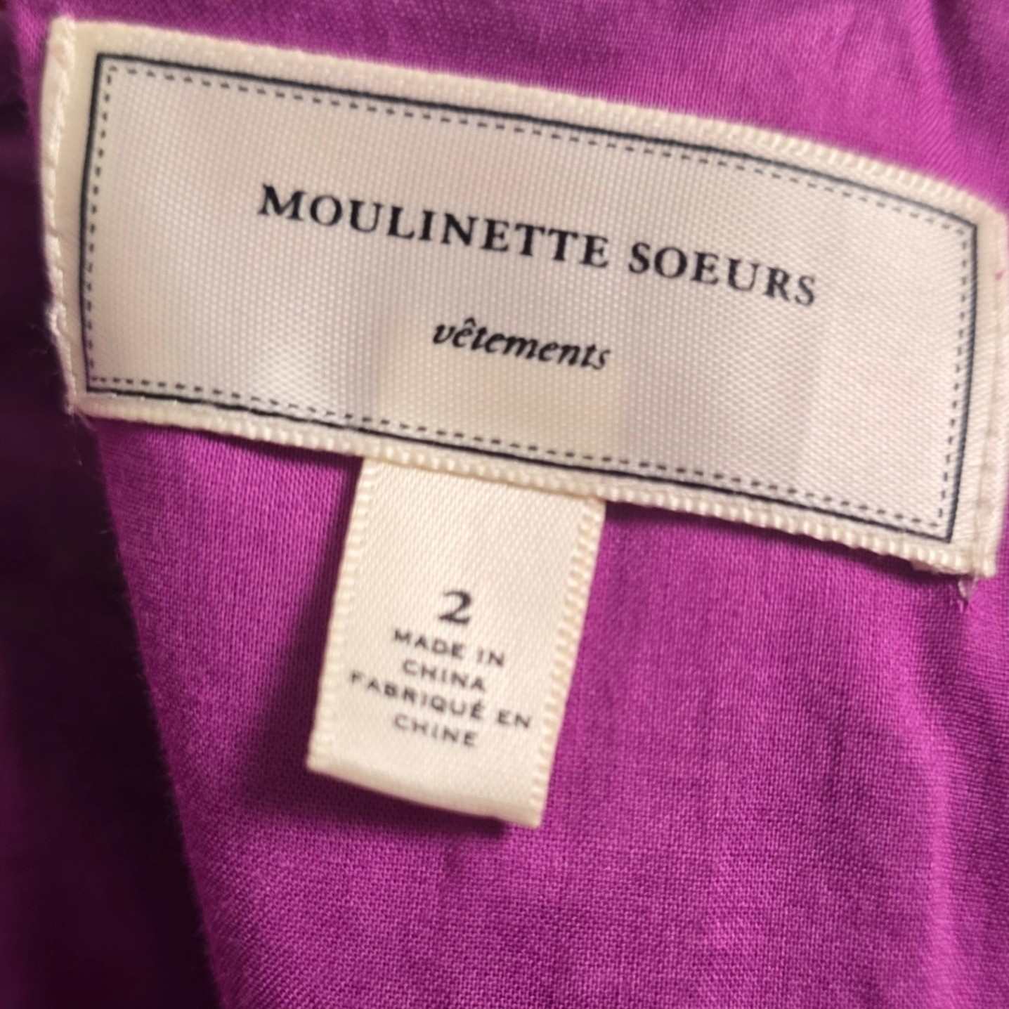 Moulinette Soeurs Strapless Abstract Print Cotton Midi Dress Button Front Size 2