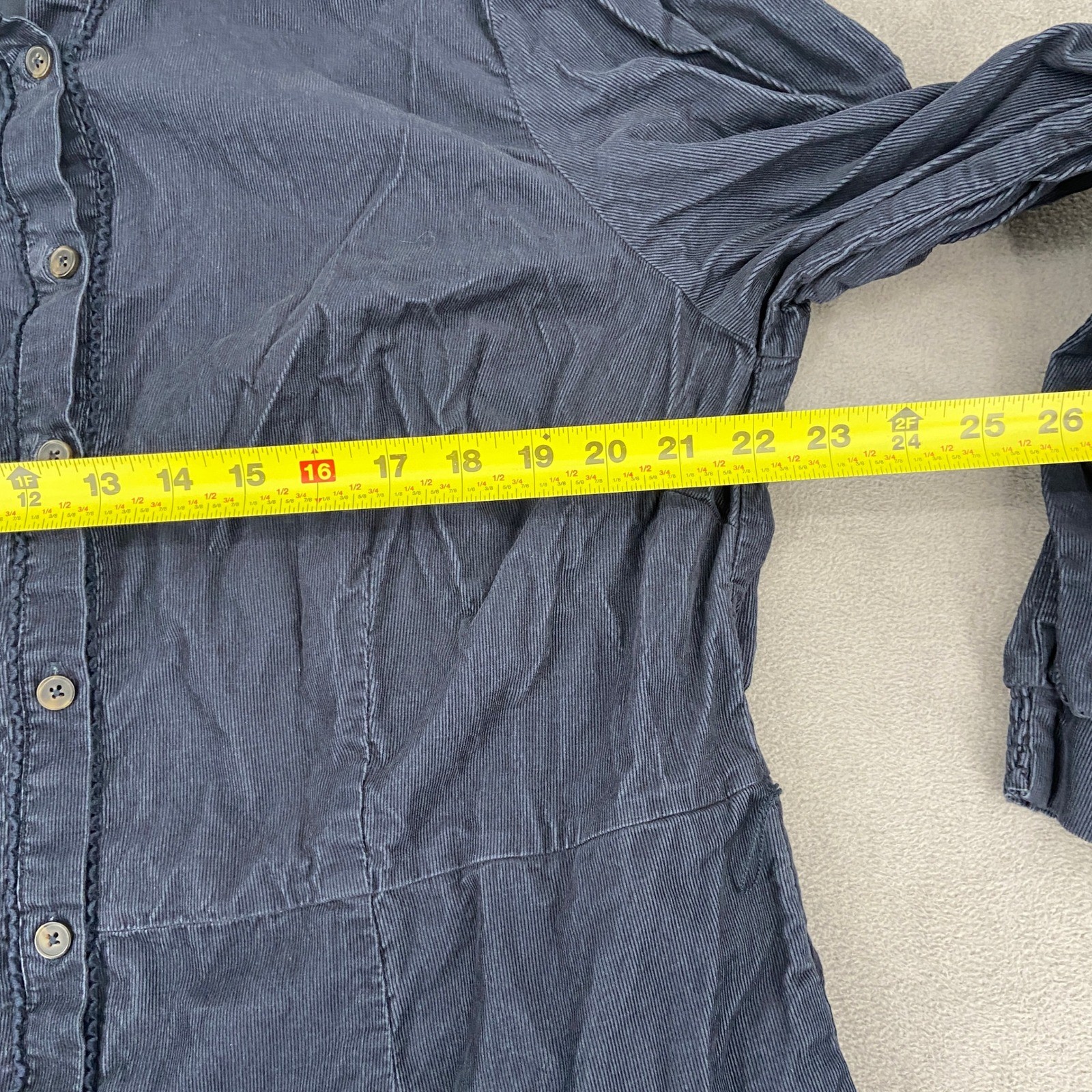 Boden Navy Blue Corduroy Maxi Shirt Dress Long Sleeve Cotton Pockets US 20-22 L