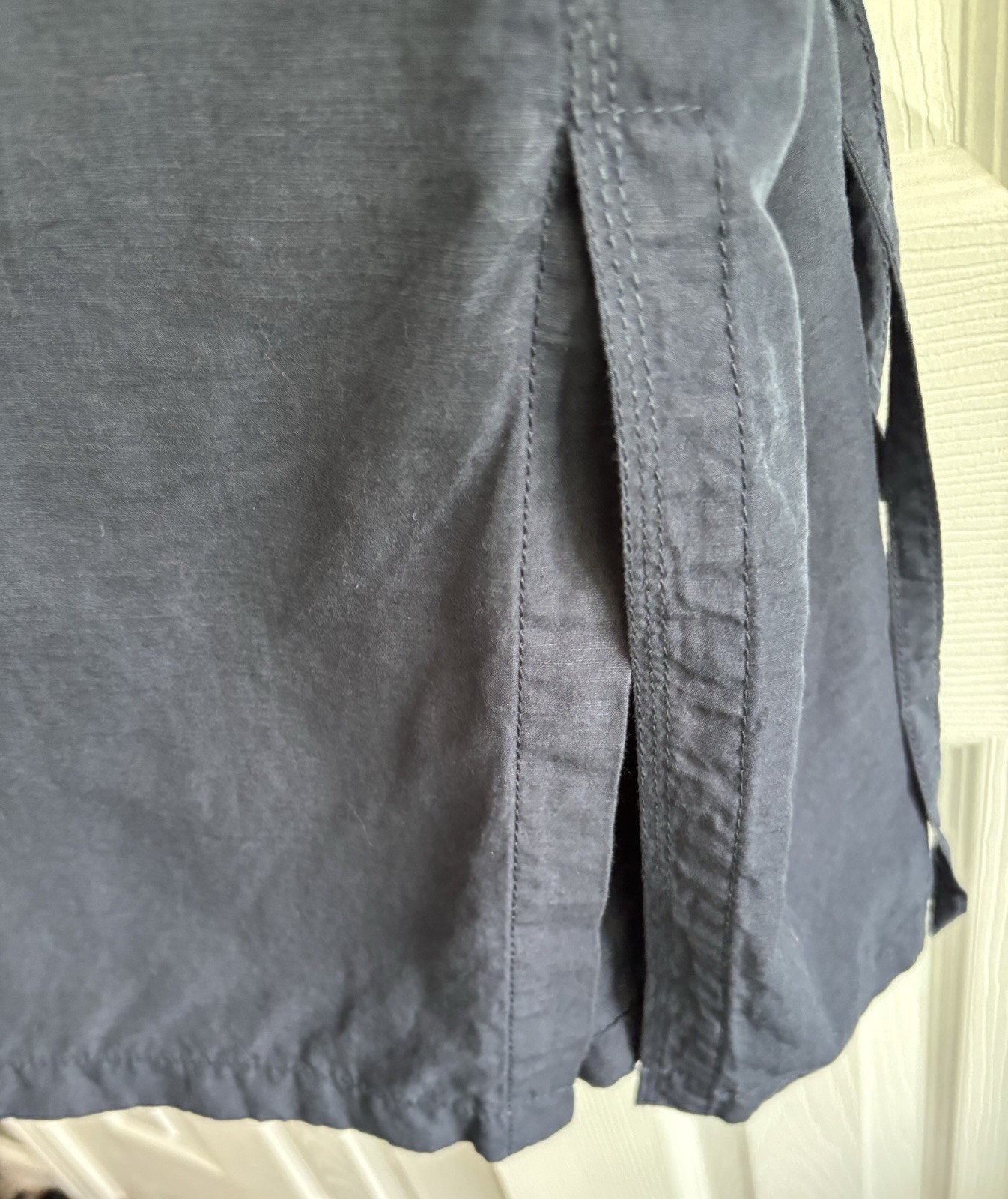 Vince Band Collar Pullover Dress Coastal Navy Linen sz XS/S Quiet Luxury Women’s