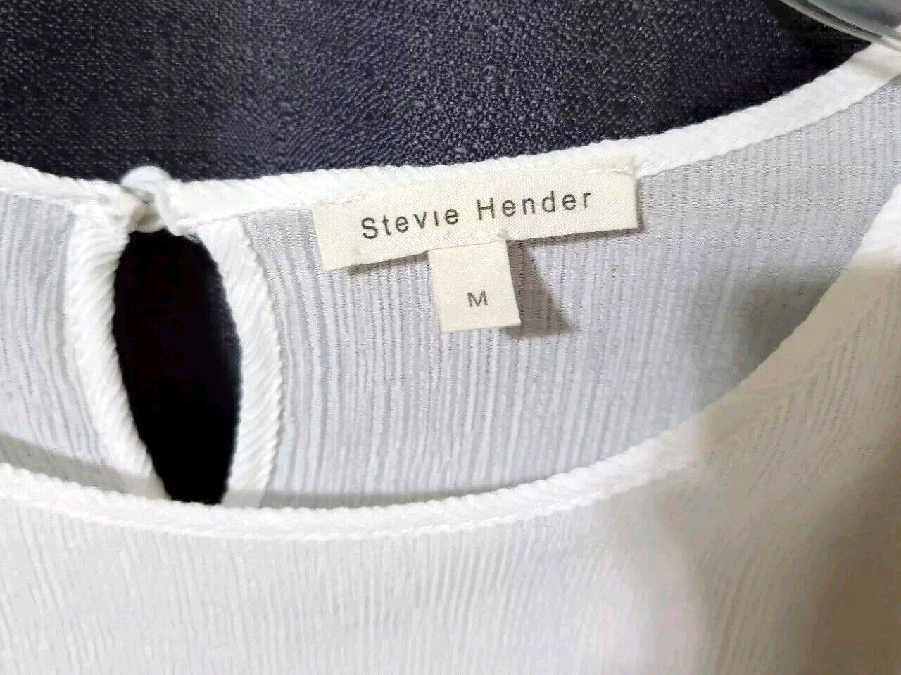 NEW Stevie Hender sz MEDIUM Romantic Lace Smock Dress Ivory Crinkle Short Sleeve