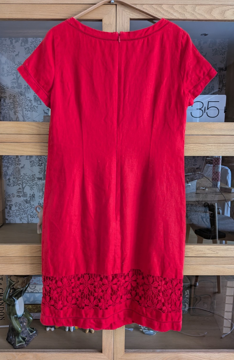 Per Una Y2K linen shift dress embroidered hemline size 10 Marks & Spencer