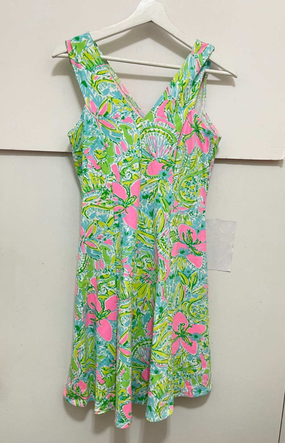 Lilly Pulitzer Dress Dahlia Fit Flare Coconut Jungle Print Size Small Resortwear