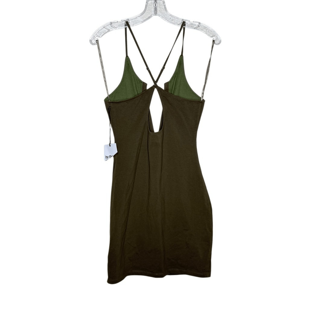 NWT By The Way Moss Green Sleeveless Mini Dress Size S Plunging Neck Party