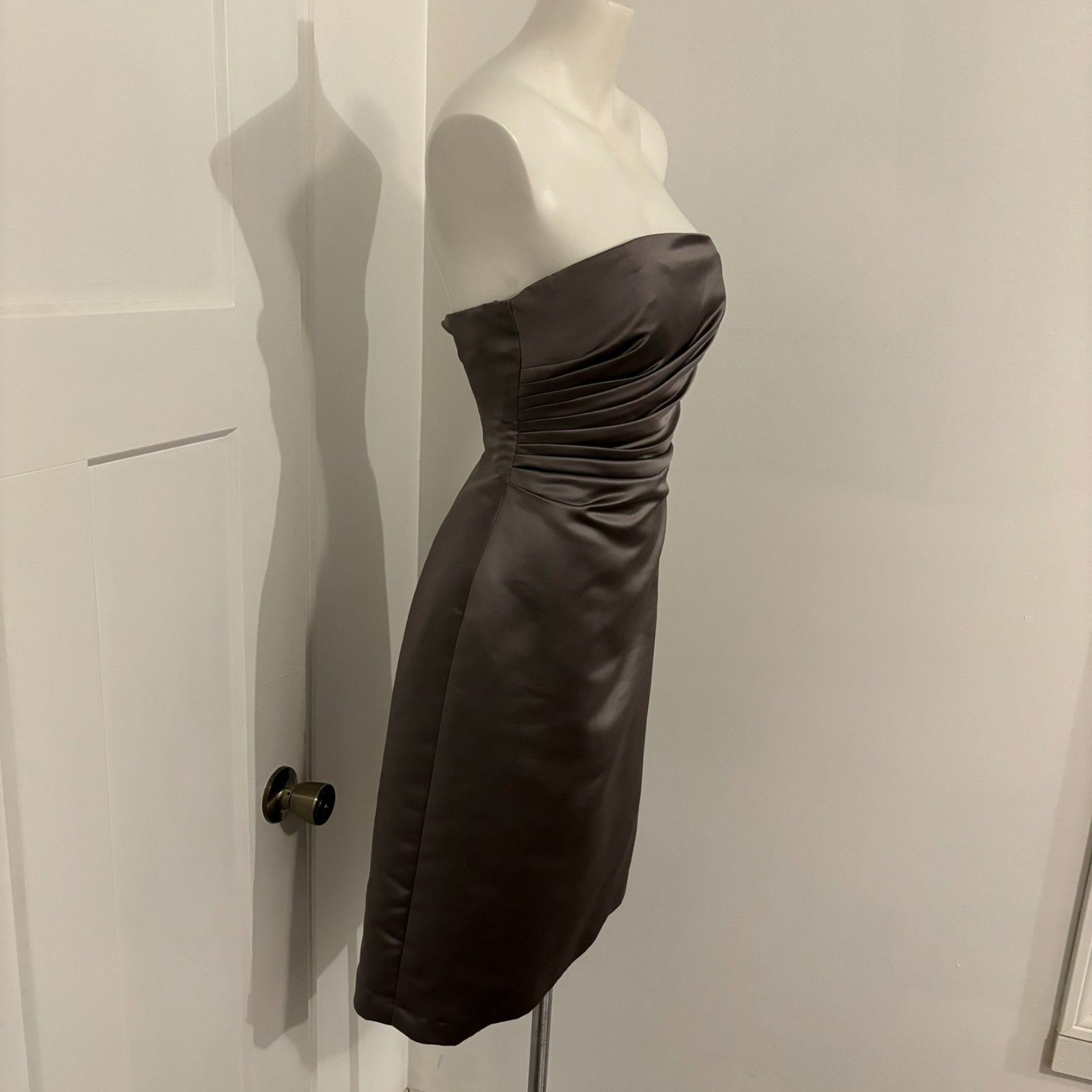 Bill Levkoff size size 6 Formal Bridesmaid Prom Silver Grey Brown Mini Dress
