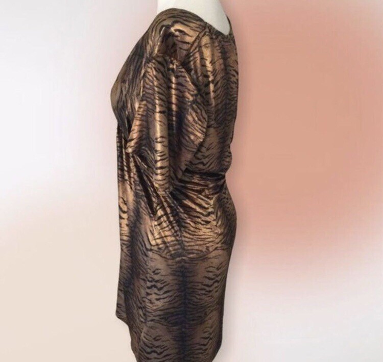 MINKPINK V Neck Tiger Twist Mini Dress M/L NWT