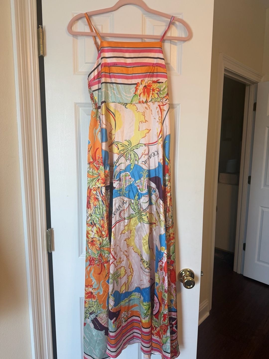 Printed Shirred Maxi Dress