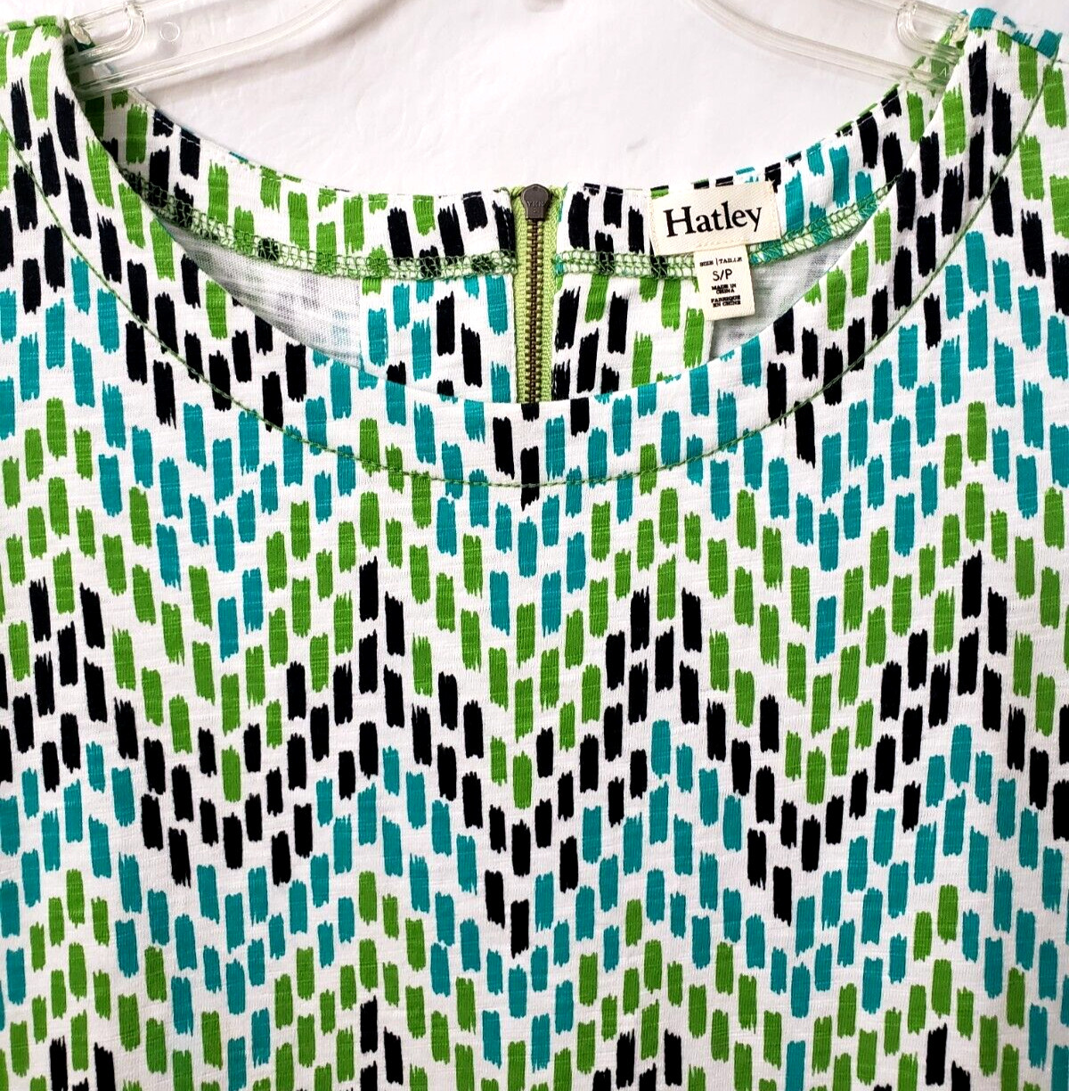 Hatley Shift Dress S Swim Cover Up Expose Zipper Short Sleeve Green Cruise Beach