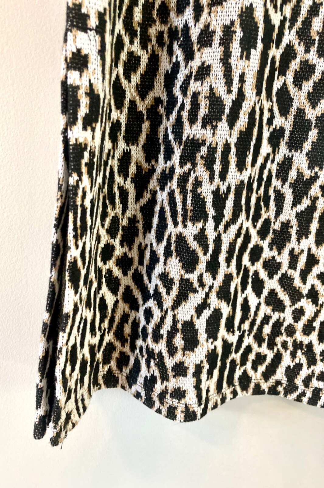 WOMENS LOFT BLACK BROWN WHITE ANIMAL PRINT LONG SLEEVE SWEATER DRESS SIZE S NWT!