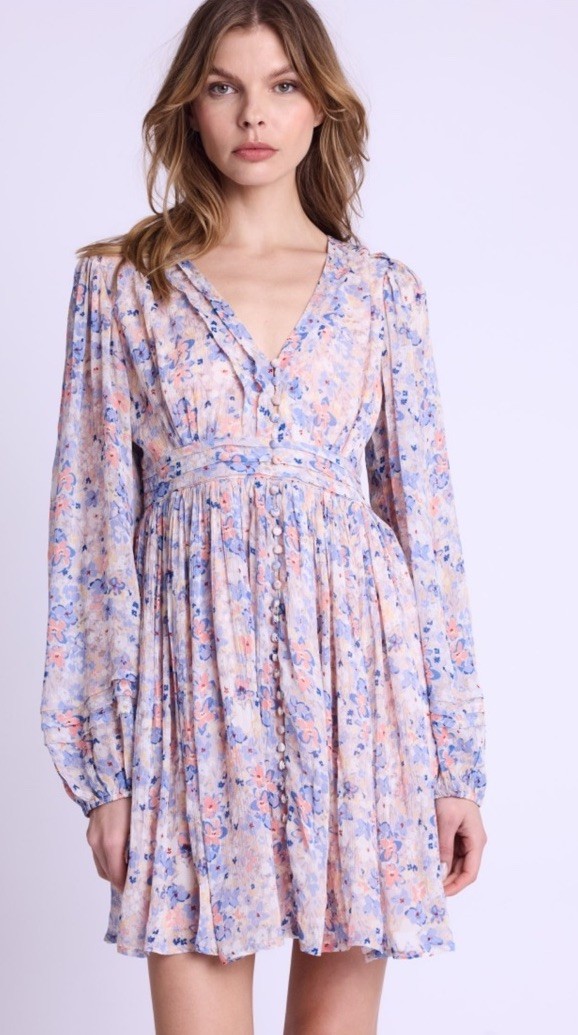 BERENICE Rea Fluid floral-print viscose dress BNWT 34/ XS $299