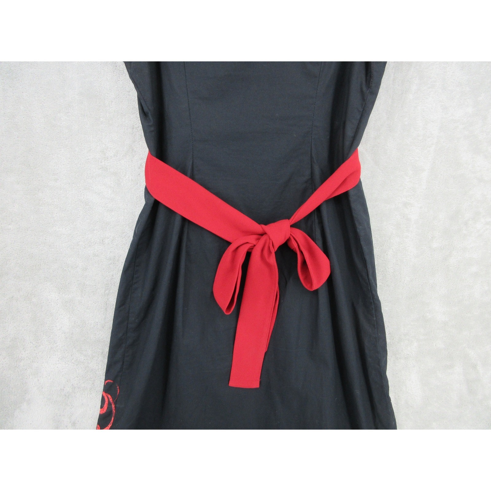 Matrushka Construction Dress Womens Large Octopus Attached Belt Art to Wear Red