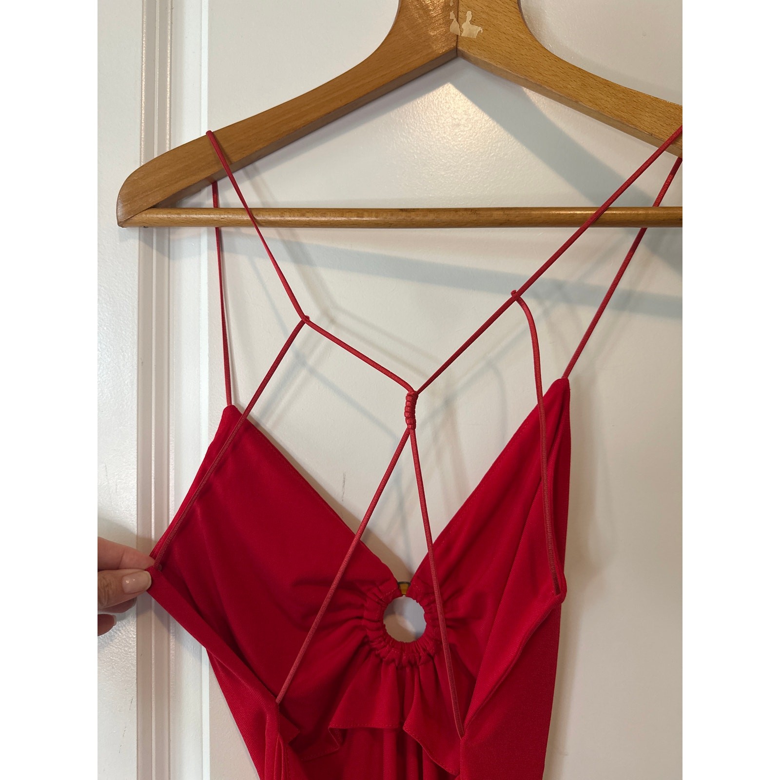 Musier Paris Iraklia Red Strappy Backless Midi Dress Size 6 / FR 38