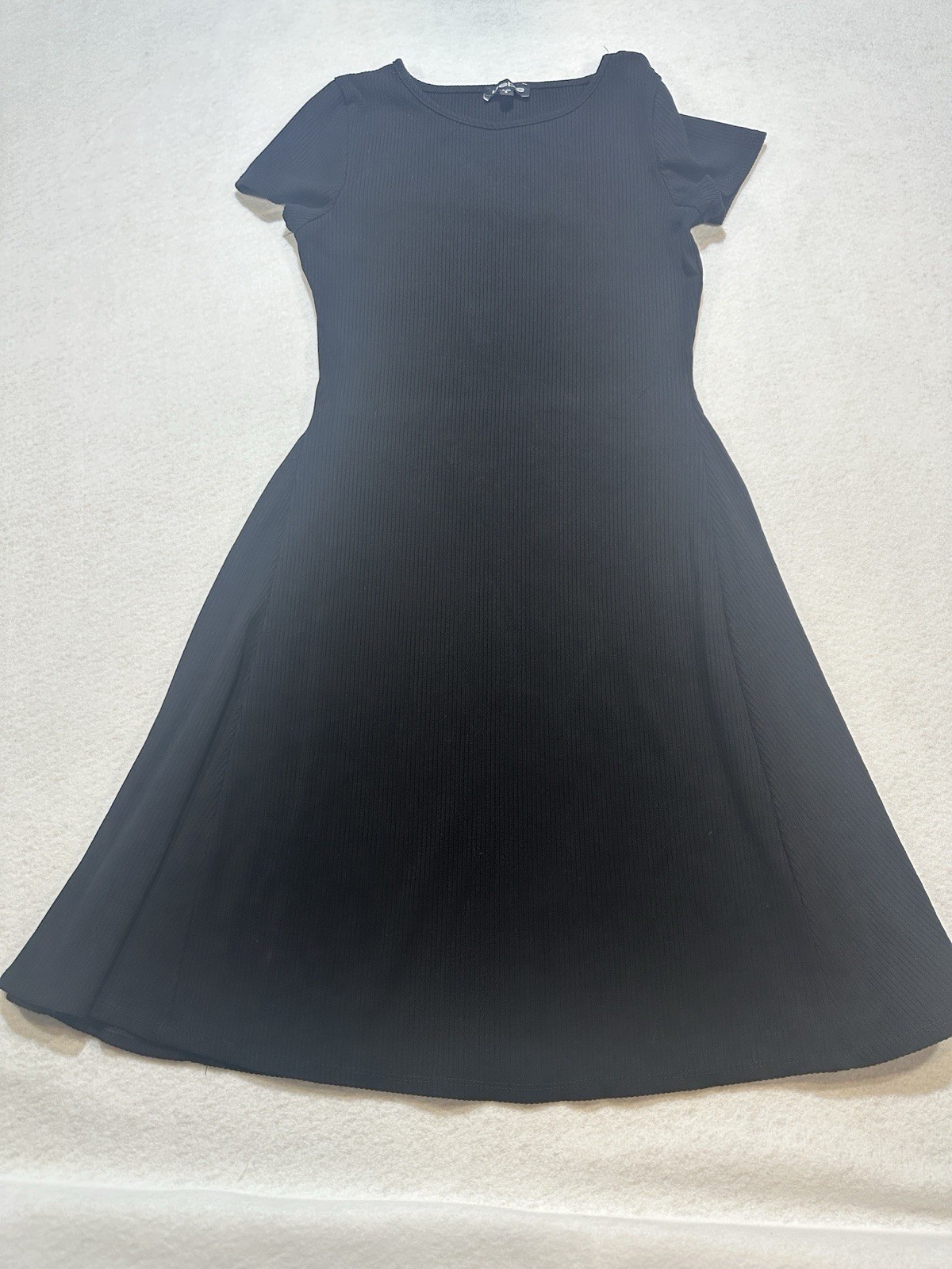 Bebe Women’s Midi Black Shortsleeve Knit Bodycon Black Dress Size S