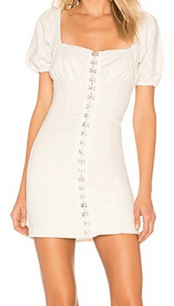 Lowers + Friends Jeanette Dress in Ivory Size XS New With Defect (8-2)