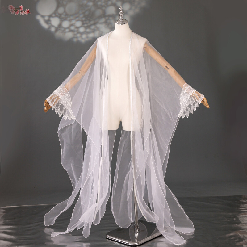 Hanfu Clothing Chiffon Cloak Wide Sleeved Coat Butterfly Cuffs Chinese Costume