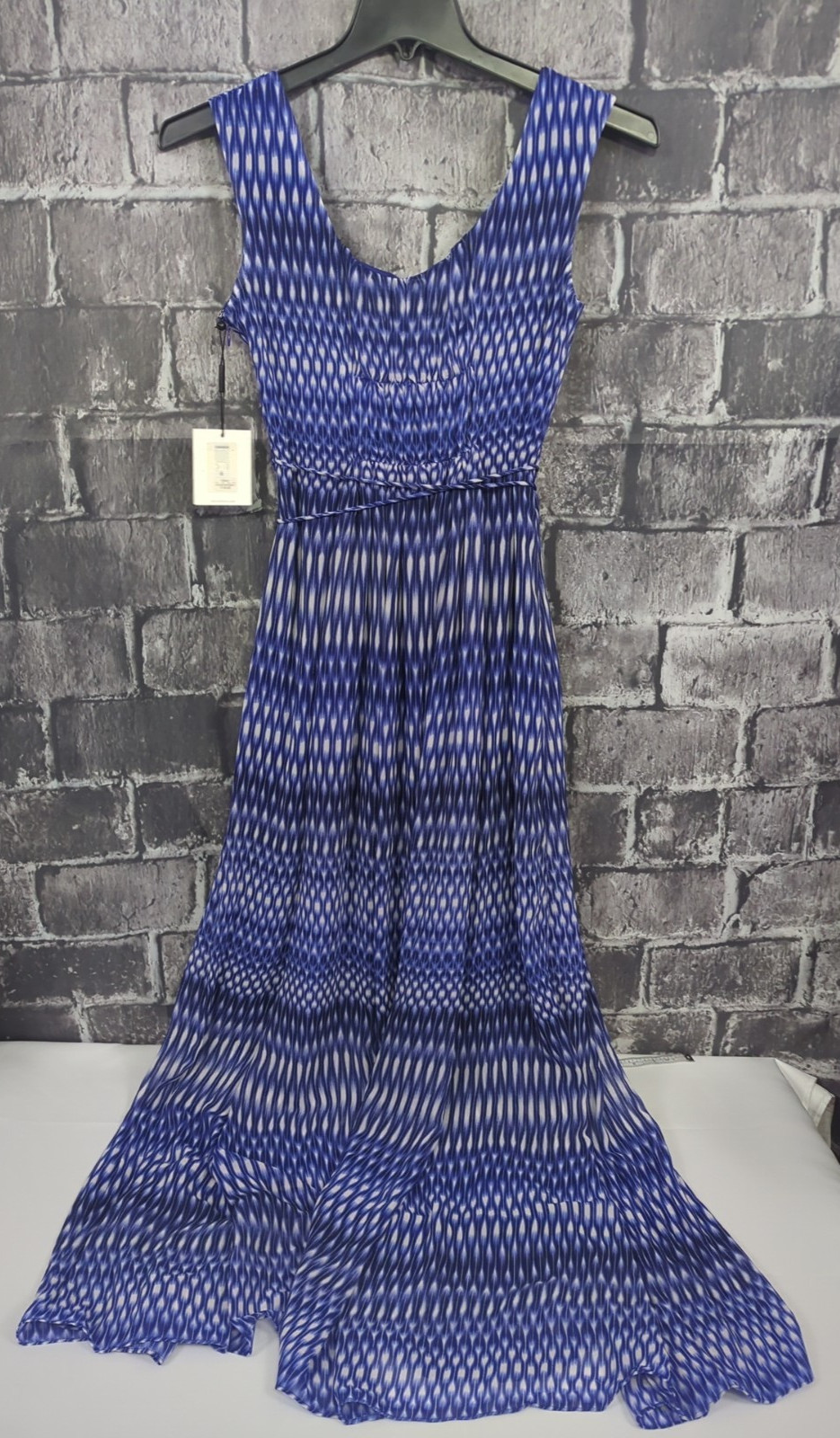 Calvin Klein Size 8 Fit & Flare Side Zip Chiffon Byzantine Blue Maxi Dress NWT!