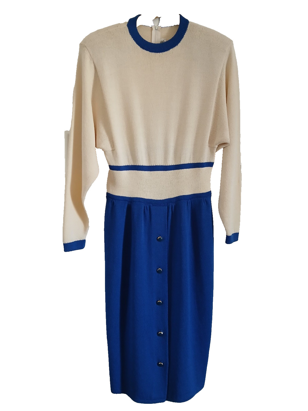 New Without Tags St.John Dress / Size 12 / Two Tone / Avory Color & Royal Blue