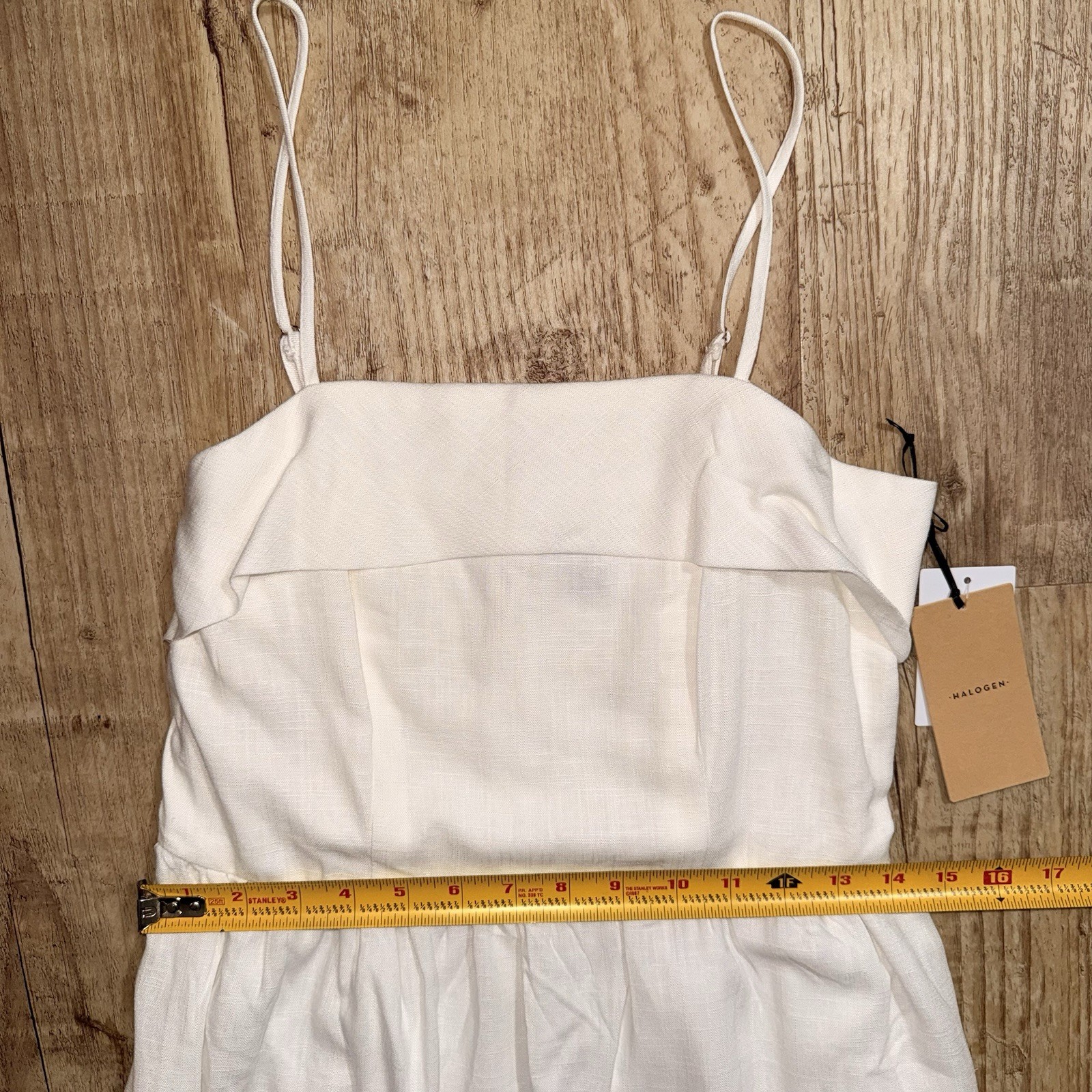 Halogen Spaghetti Strap Dress Size Small NWT White Lined Maxi
